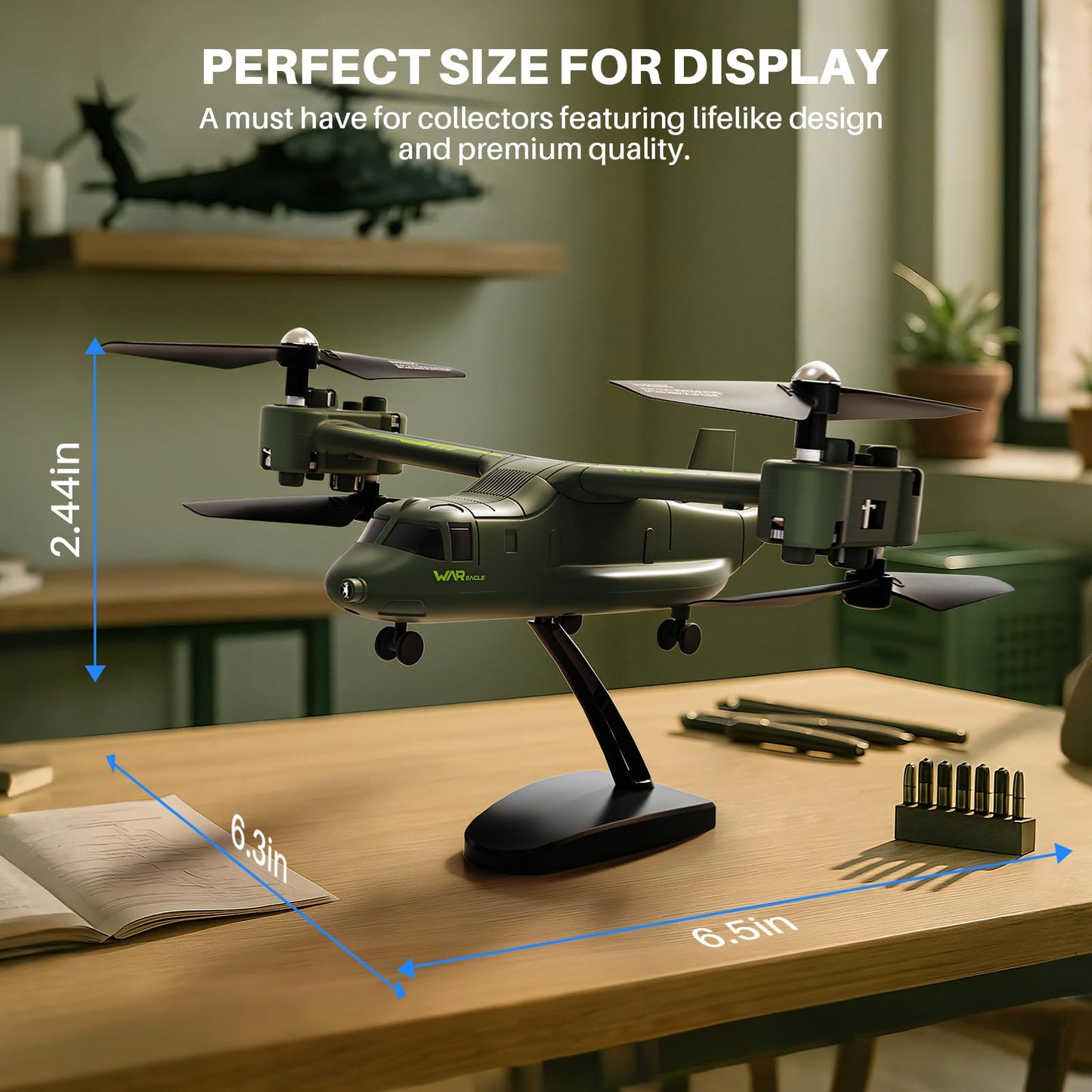 SYMA X550 RC Plane, 4 CH Remote Control Airplane with High/Low Speed, One-Key Takeoff/Landing, Stunt Flight Modes, Army Model Plane Gift for Kids, Beginners & Adults
