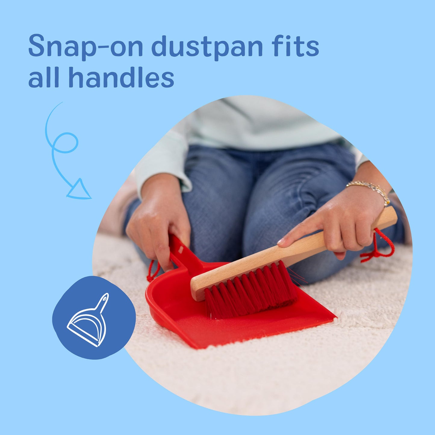 Melissa & Doug Dust Sweep Mop, 6-Pc. Toddler Cleaning Set with Kids Broom & Accessories, Preschool Learning Activities & Kids Toys for Girls & Boys 3+