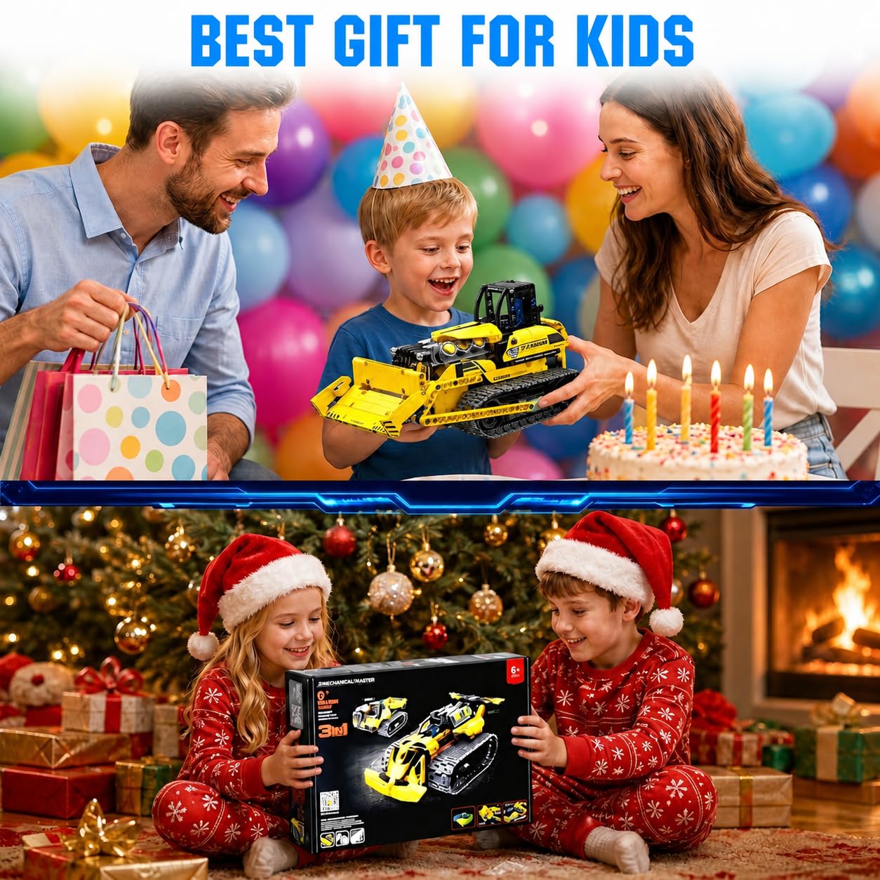 zinat 3 in 1 RC Bulldozer Building Set, STEM Construction Vehicle Kit with App & Remote Control, Tracked Engineering Toy Gift for Kids Boys Girls Ages 6+ - 452Pcs