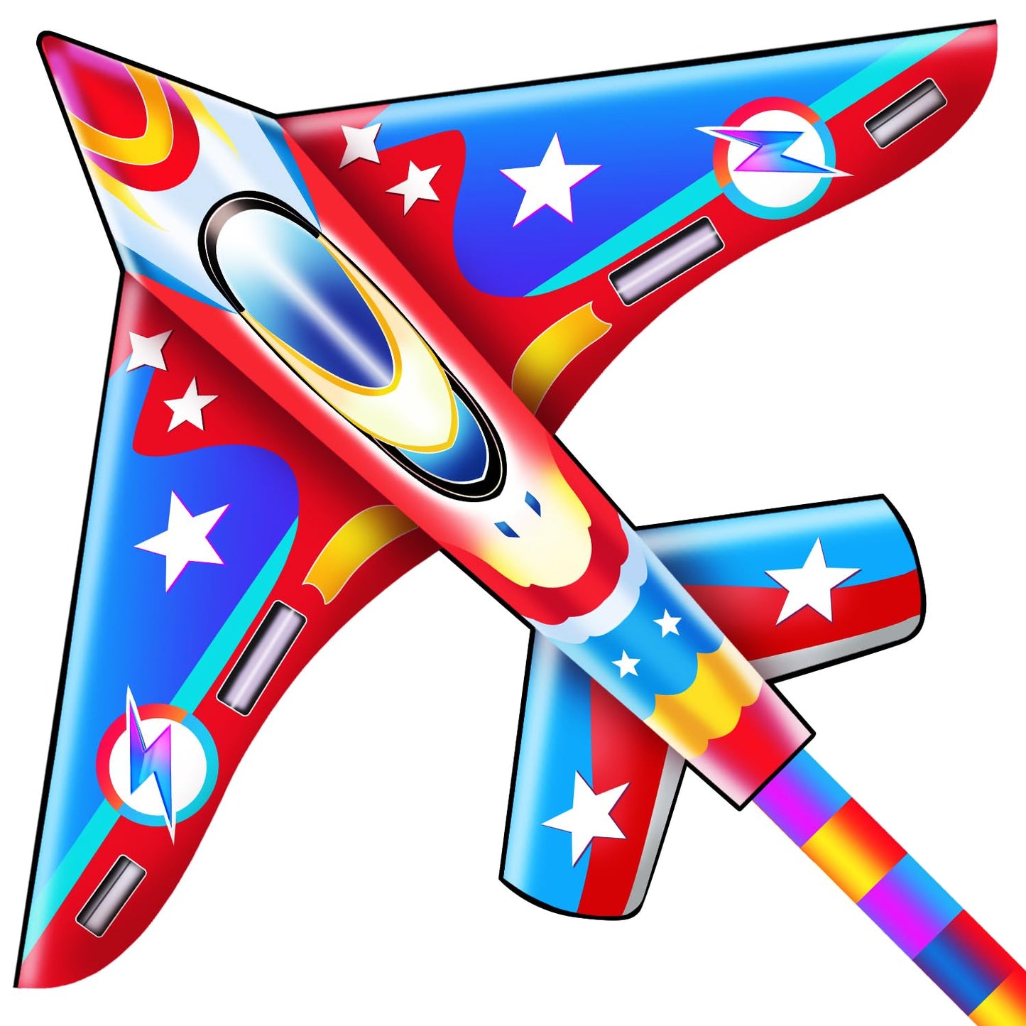 Xida Airplane Kites for Kids and Adults, Easy to Fly Kite, High-Flying, and Durable Outdoor Beach Kite for Boys and Beginners with Long Tail, Jet Kites Ideal for Beach, Park, and Family Fun