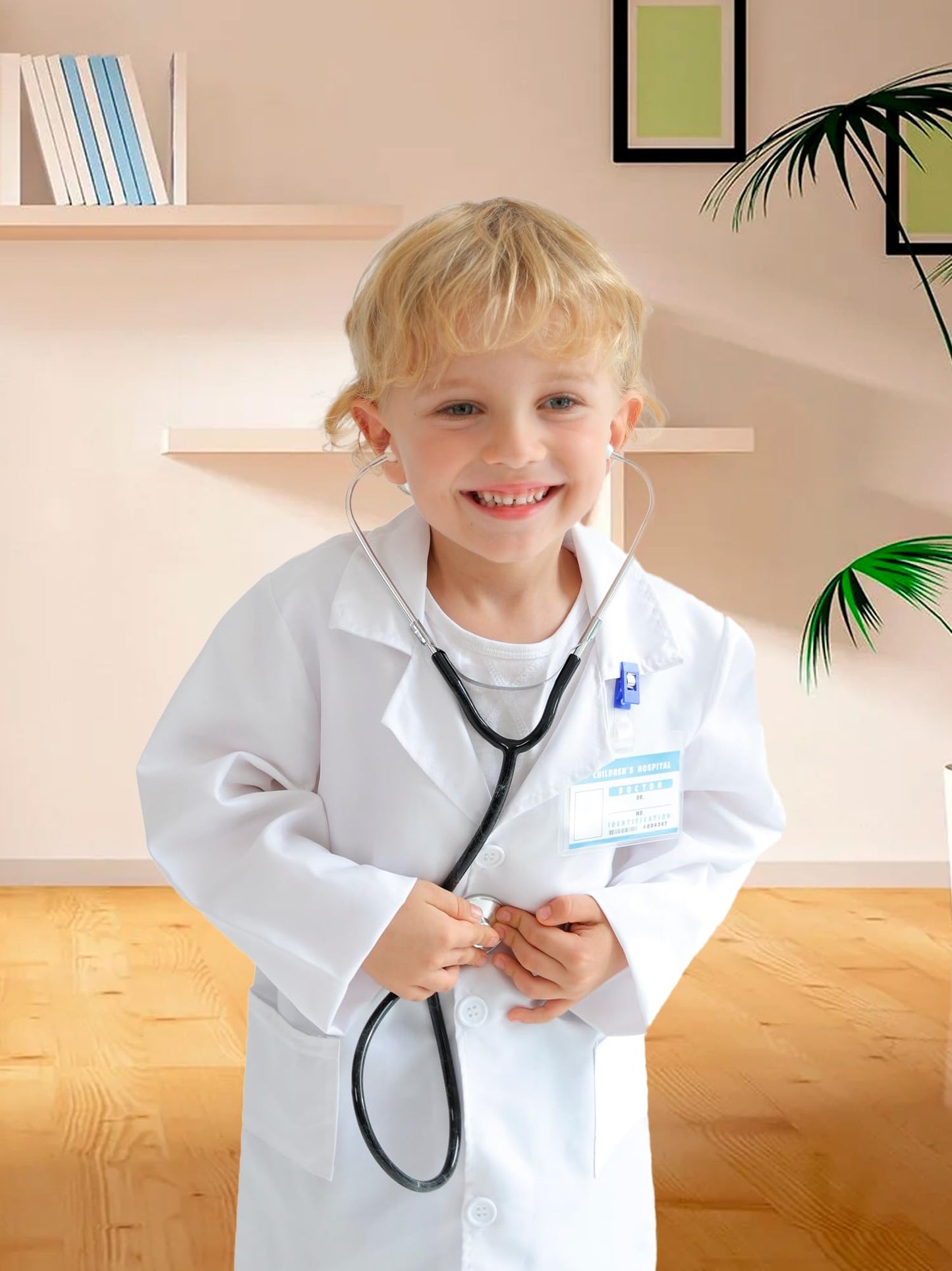 Liberry Doctor Kit for Toddlers 3 4 5 Years Old, Pretend Play Doctor Costume for Kids, Dress Up Nurse Coat with Real Stethoscope for Boys Girls Gift