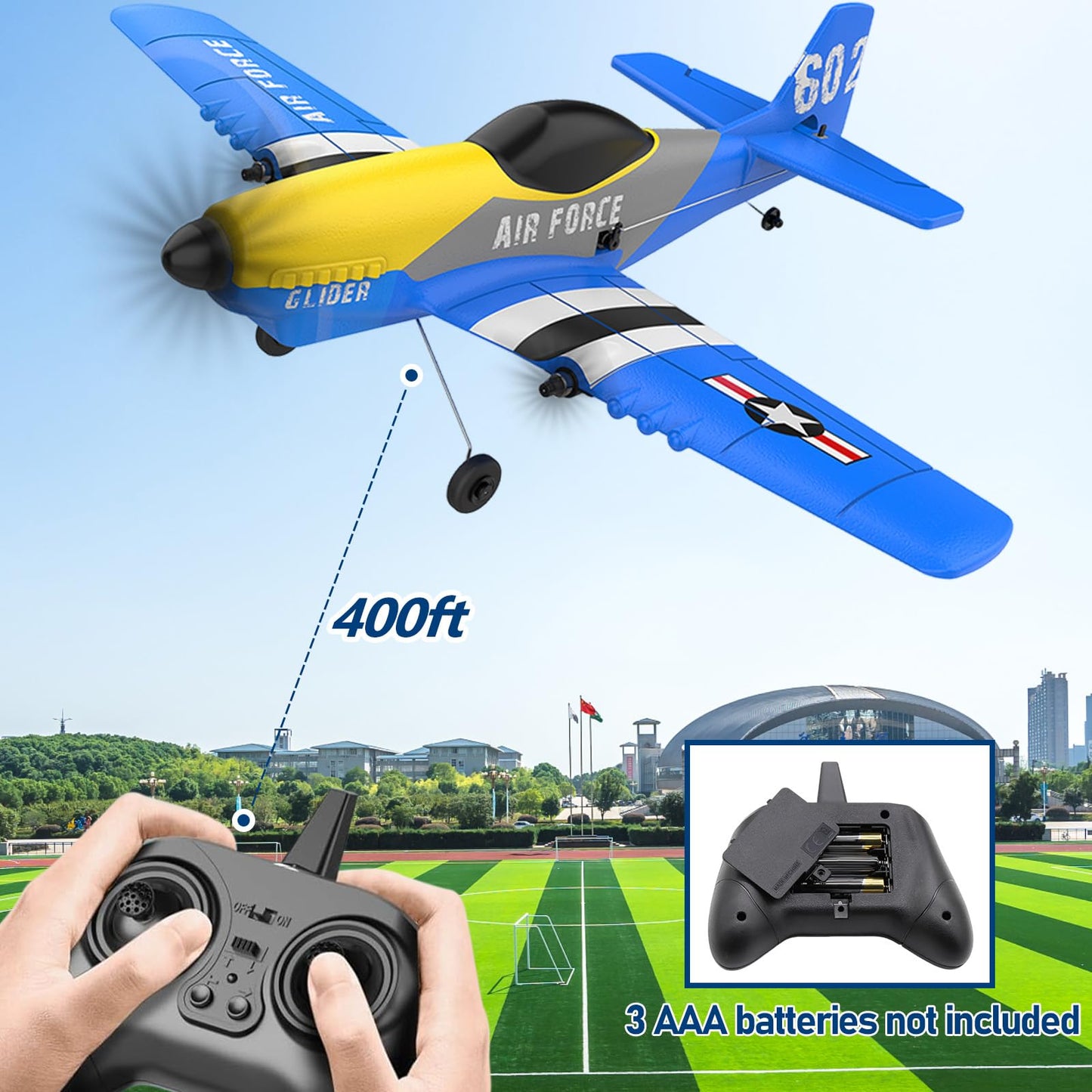 Toileum RC Plane Drone, 3 Channel RC Remote Control Airplane,2.4GHz with 2 Batteries 6-axis Gyro Stabilizer,Foam Airplanes Toy Planes for Kids Boys Adults,Easy Flying for Beginner.