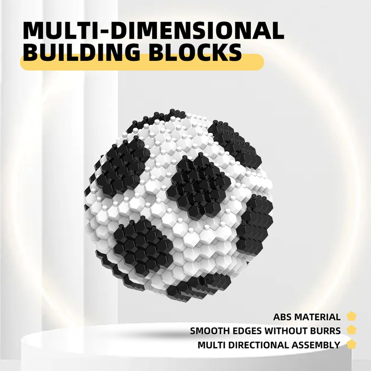 KADELE Fun Soccer Building Set 215 Pieces, Extremely Challenging STEM Building Blocks Decor for Adults Kids, Micro 3D Educational Toys for Boys Girls Ages 14 and Above