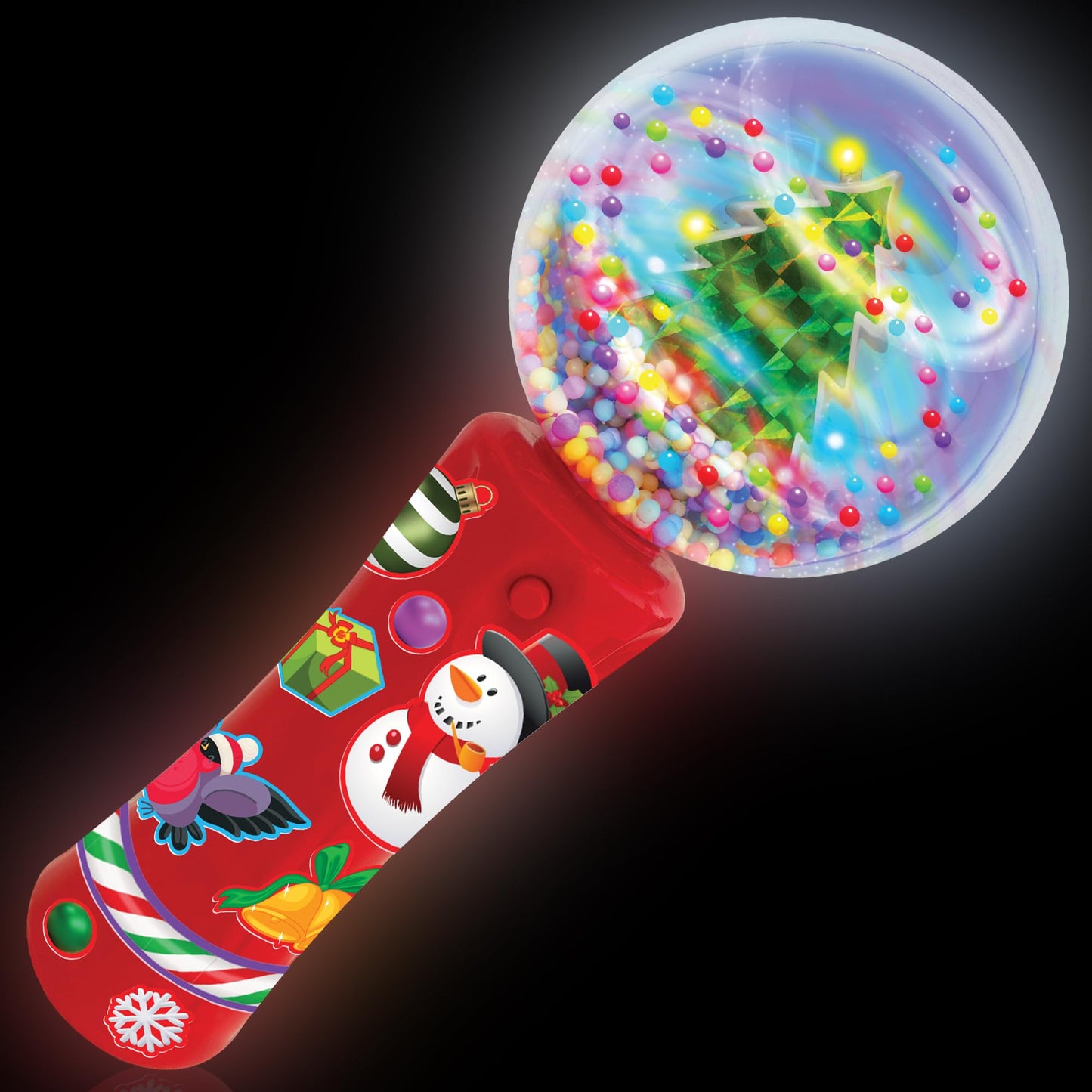 ArtCreativity Christmas Tree Light Up Spinner Wand for Kids - 7.5 Inch Light Up Spinner Wand - LED Holiday Spinning Toy with Batteries Included - Christmas Sensory Toys for Kids with Autism