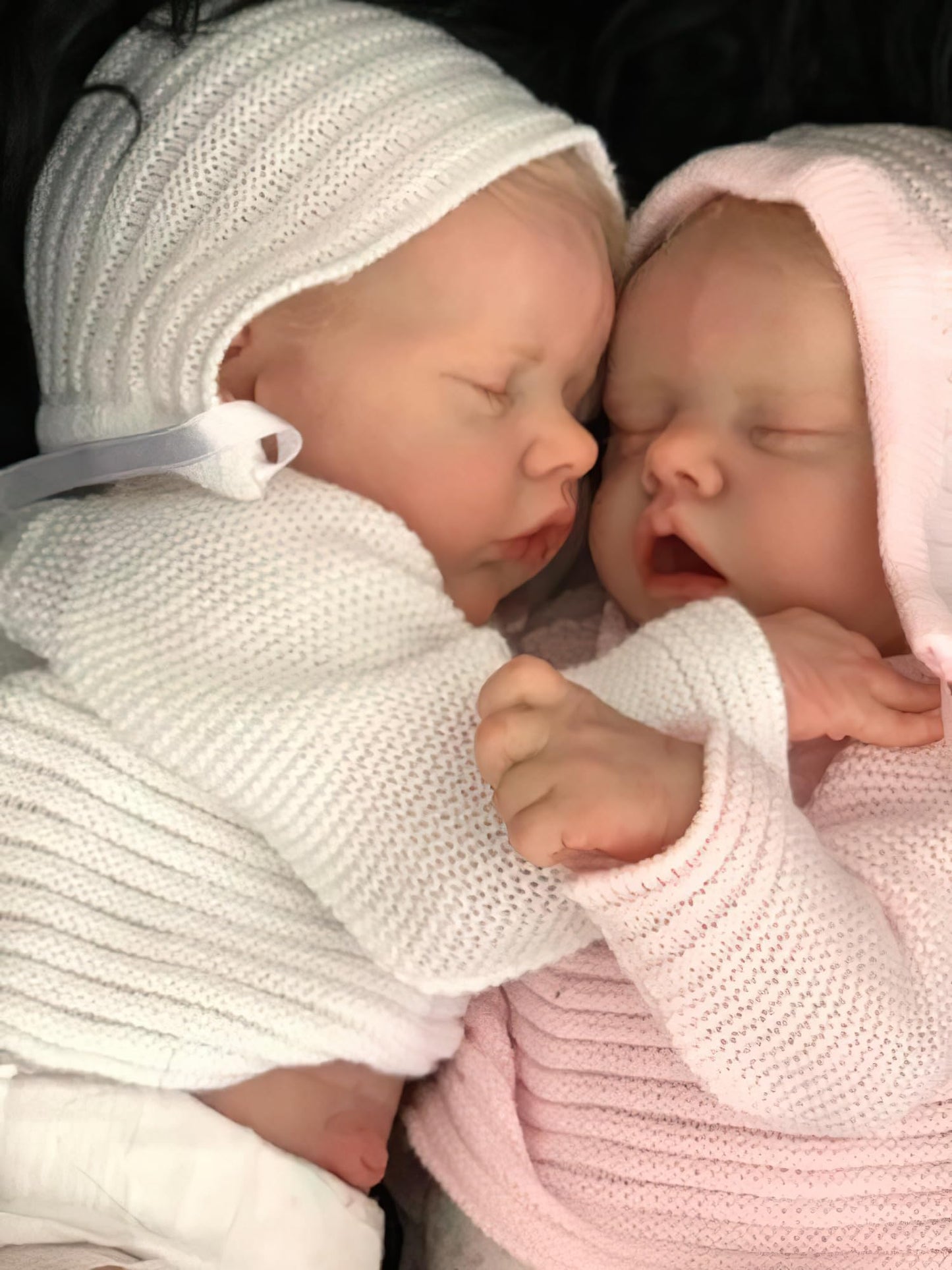 Ardol 18 Inch Realistic Reborn Baby Doll Twins - Lifelike Reborn Full Body Vinyl Boy & Girl Set with Golden Hair Sleeping Cuddly Doll Collectible Gift Set