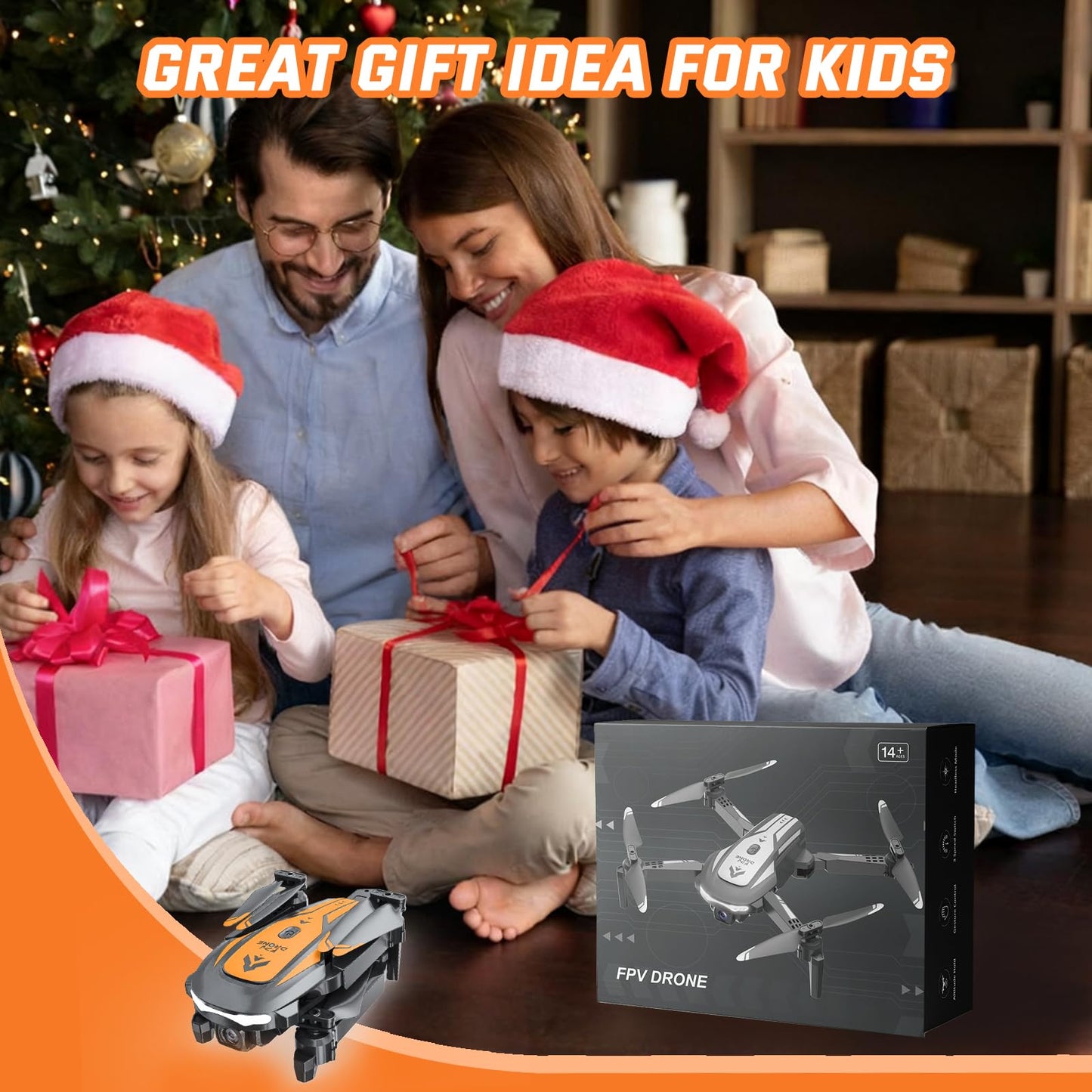 Drone with Camera for Kids Adults, Mini Foldable FPV Drones Remote Control Helicopter, RC Quadcopter with 1080P Live Video Camera, Gestures Selfie, One Key Start,2 Batteries, Toys/Gifts for Boys Girls