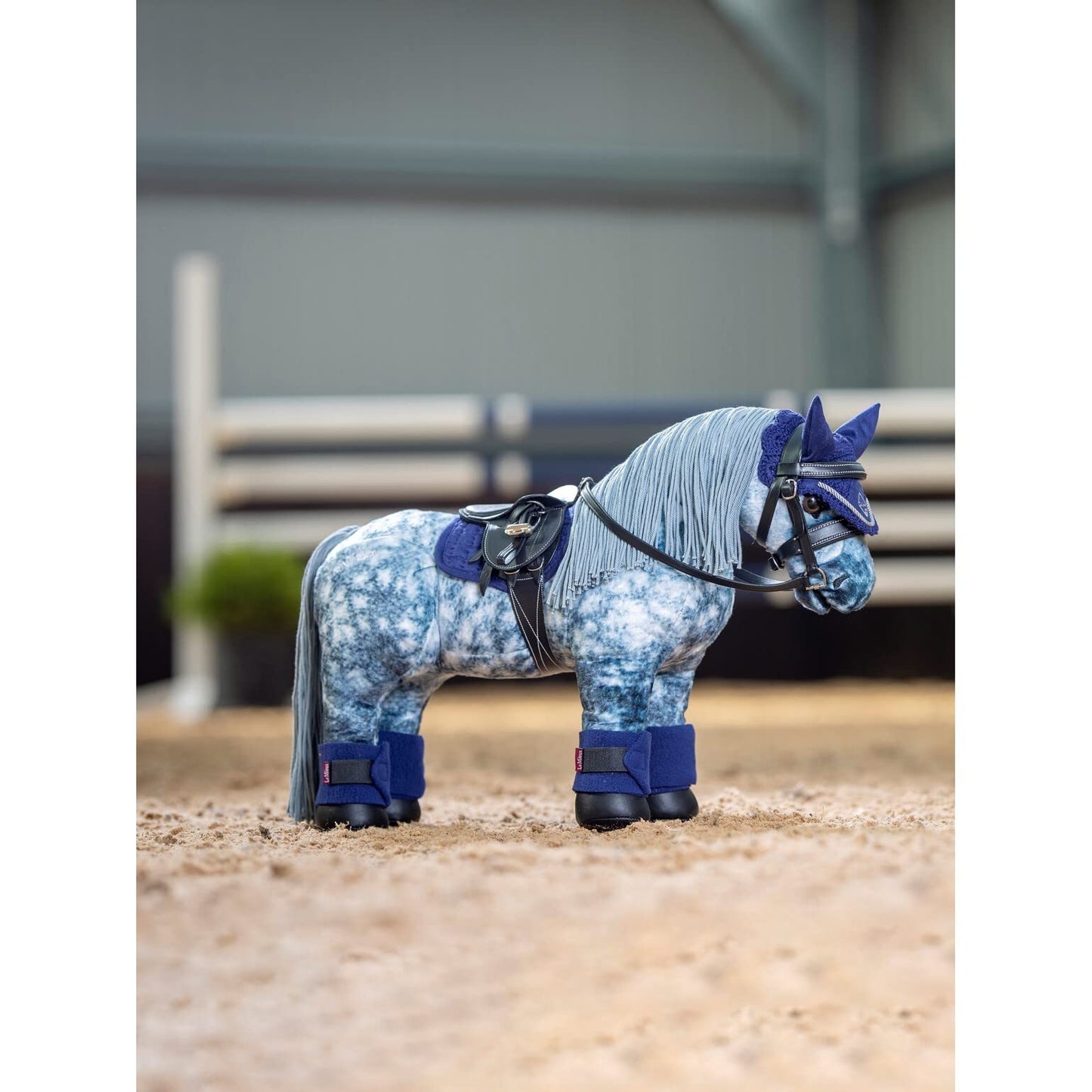LeMieux Toy Pony Bandages for Toy Pony - Fleece - Simple Fastening - Suitable for Ages 3 Years + - Ink Blue