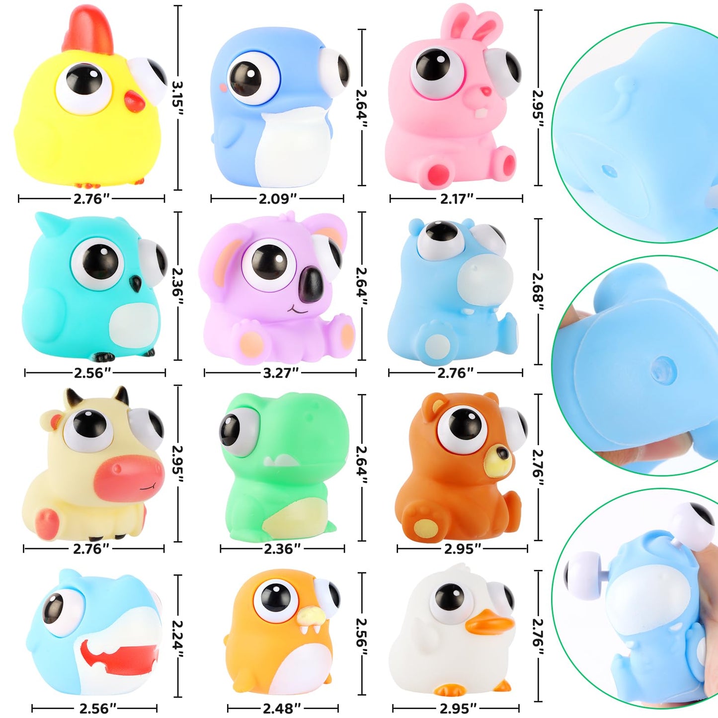 12 PCS Squeeze Toys Eye Popping Squeeze Toy Fidget Toys Party Favors 4-8 Back to School Gifts for Easter Basket Stuffers Party Favors Gifts