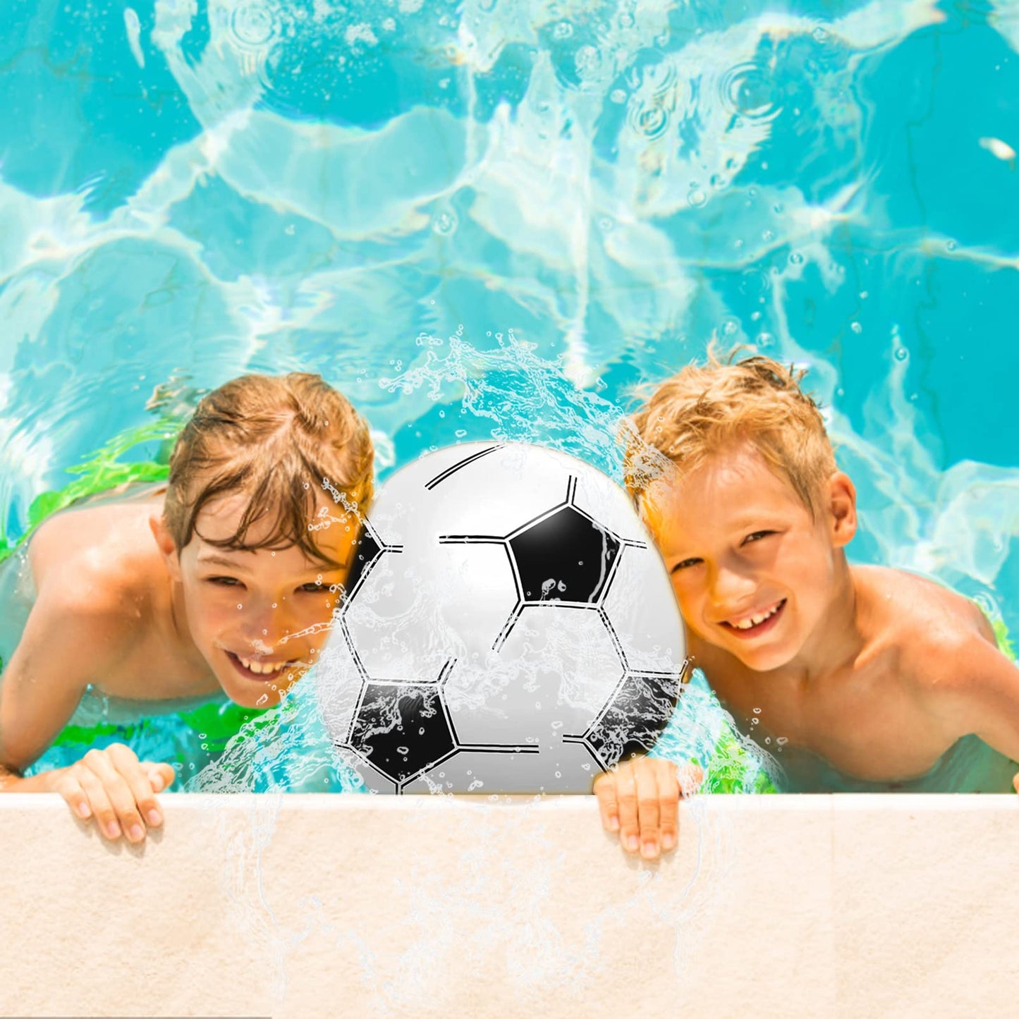 JEKAVA Beach Balls 3Pack - 27" Inflatable Soccer Balls Giant Inflatable Balls, Jumbo Pool Toys Beach Soccer Balls Summer Party Favors Swimming Pool Ball Outdoor Water Game Party Supplies