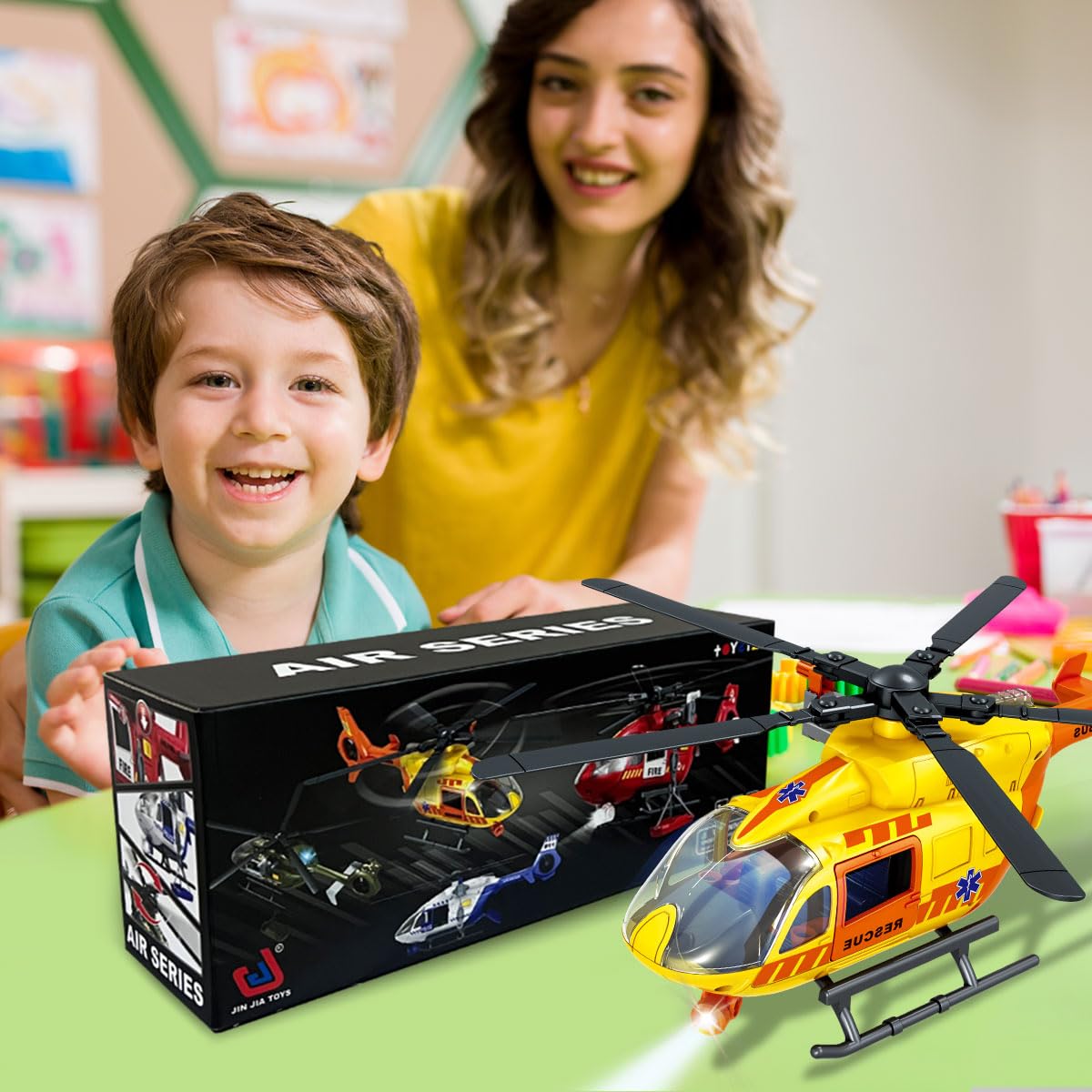 CSDCSD Rescue Transport Helicopters Kids Toys,Helicopters Toy with Crane and Transport Racks,Gifts for Age 3 4 5 6+ Years Old Boys Girls