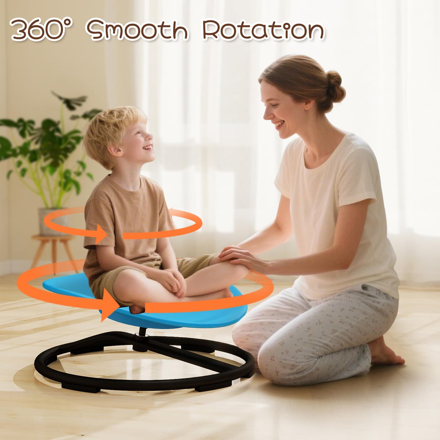 Skandiquip ADHD Sensory Spinning Chair for Autistic Kids, Sensory Chair for Autistic Children, 360 Rotation, Heavy Duty 220 LBS Capacity, Blue