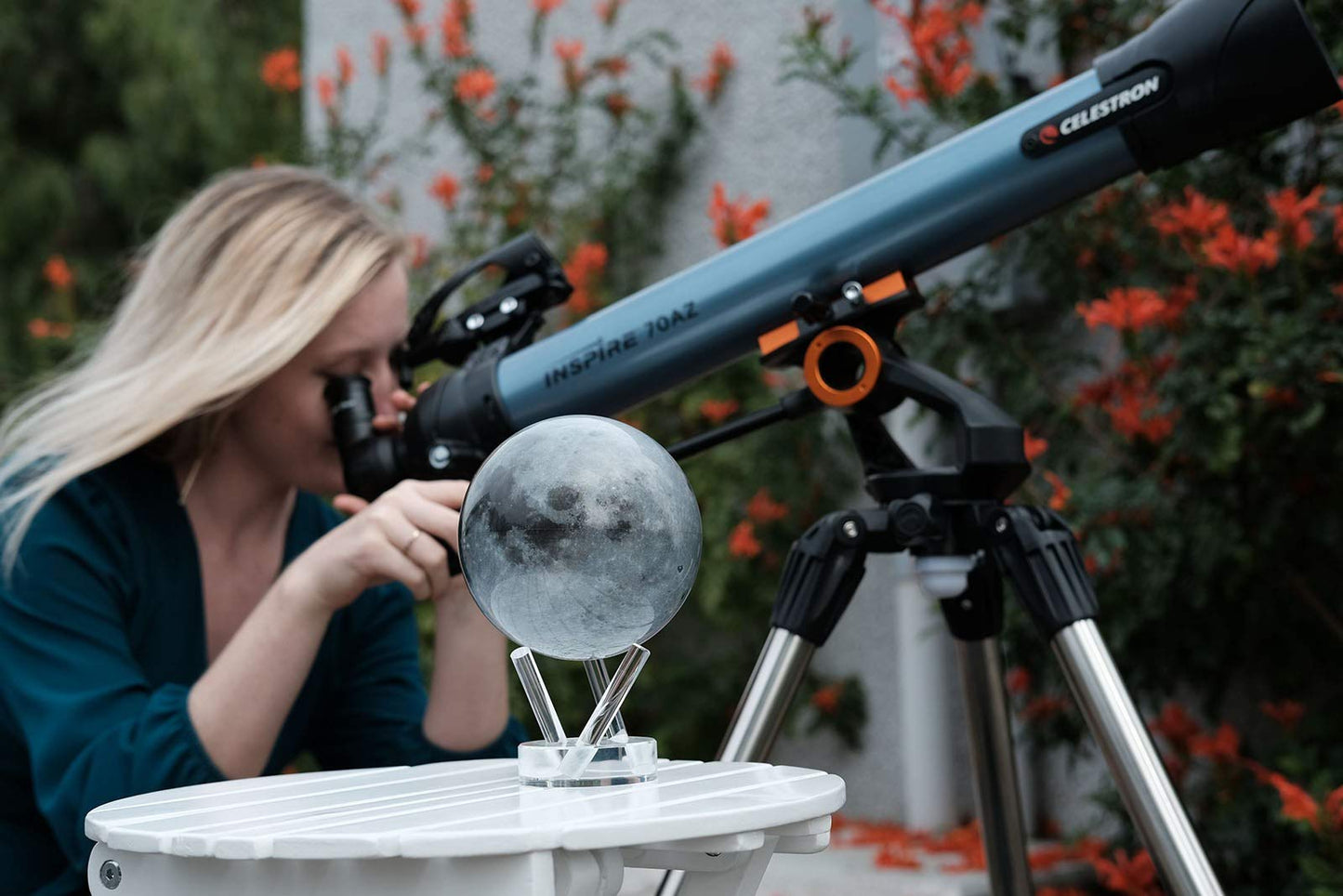 MOVA Globe - Moon Signature (6") | Rotating Lunar Globe Powered by Light | No Batteries Needed | Unique Desk Decor or Gift