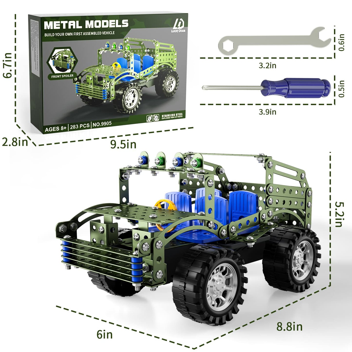 Lucky Doug Building Toys Model Truck Set - STEM Project for Kids Ages 8-12, Assembly Model Car Kits Toys for Kids Boys 8 9 10 11 Years Old