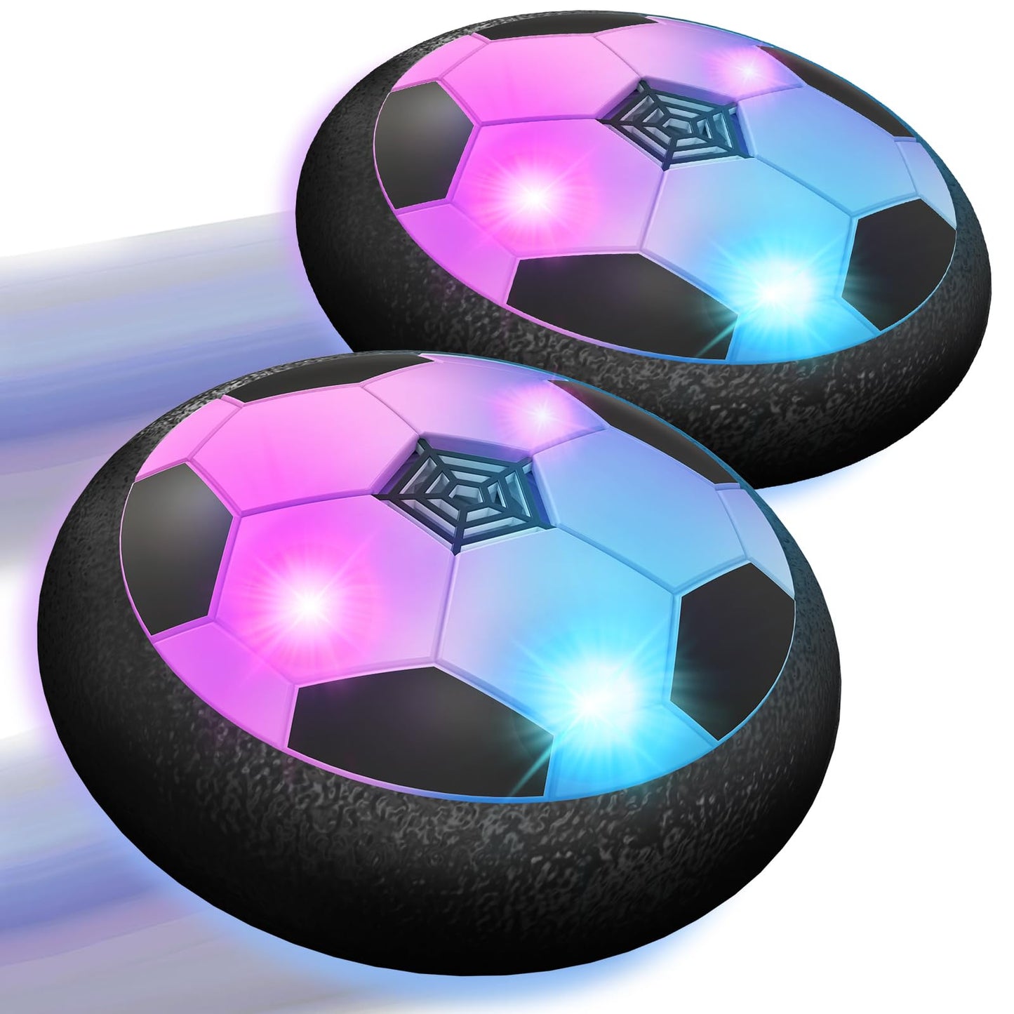 Officygnet 3 Pack Hover Soccer Ball, Boys Toys for 3, 4, 5, 6, 7, 8 Year Olds, Air Floating Soccer Toy with LED Lights, Indoor Toys Games for Kids Ages 4-8, 4-6 - Ideal Soccer Gifts for Boys 8-12