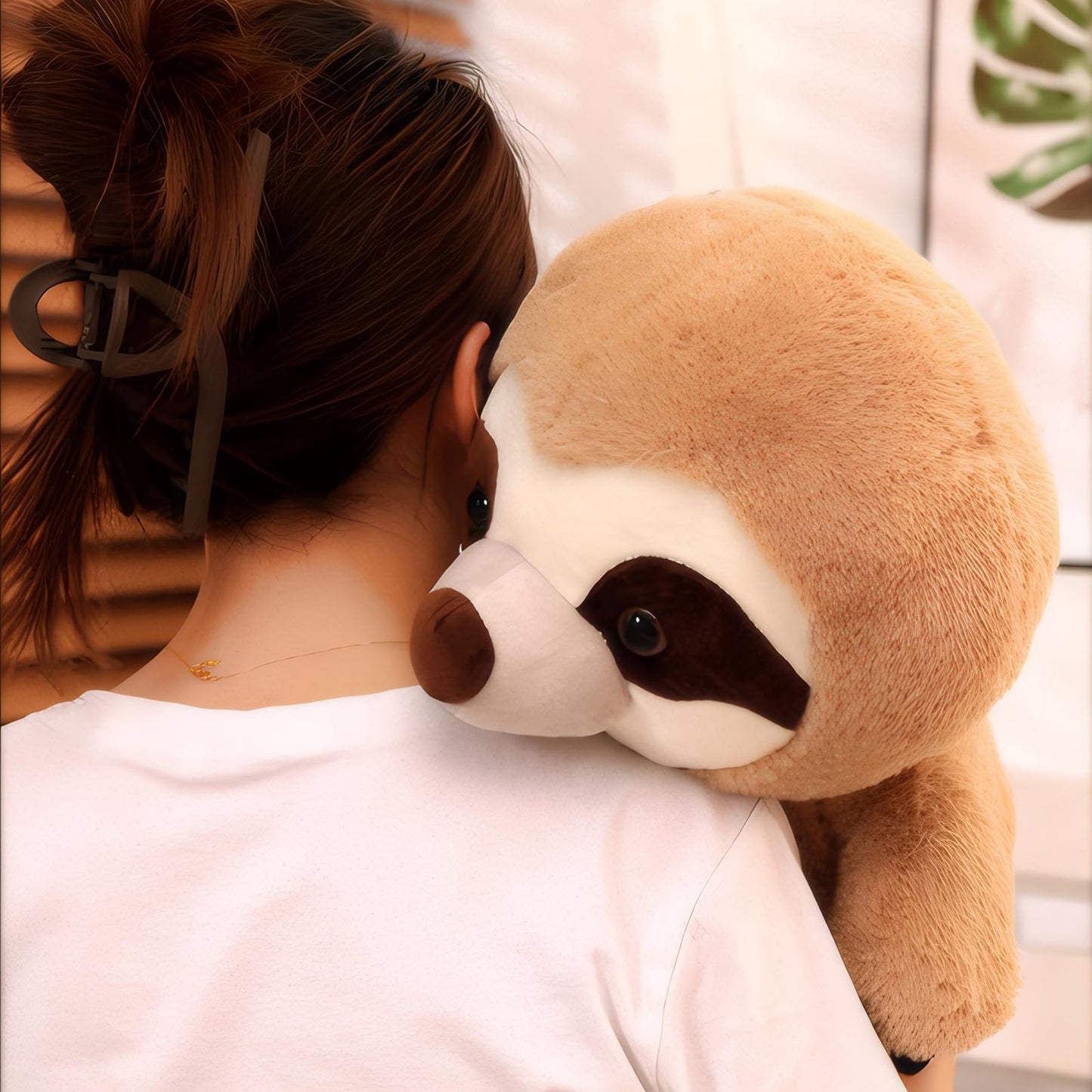 VSFNDB Sloth Stuffed Animal Sloth Plush Toy Large Cute Soft Cuddly Plushies Toys Fluffy Plushy Plushie Dolls Huggable Pillow Cushion Birthday Gifts for Girls Boys Kids Teens Adults Decors, 16.1Inches