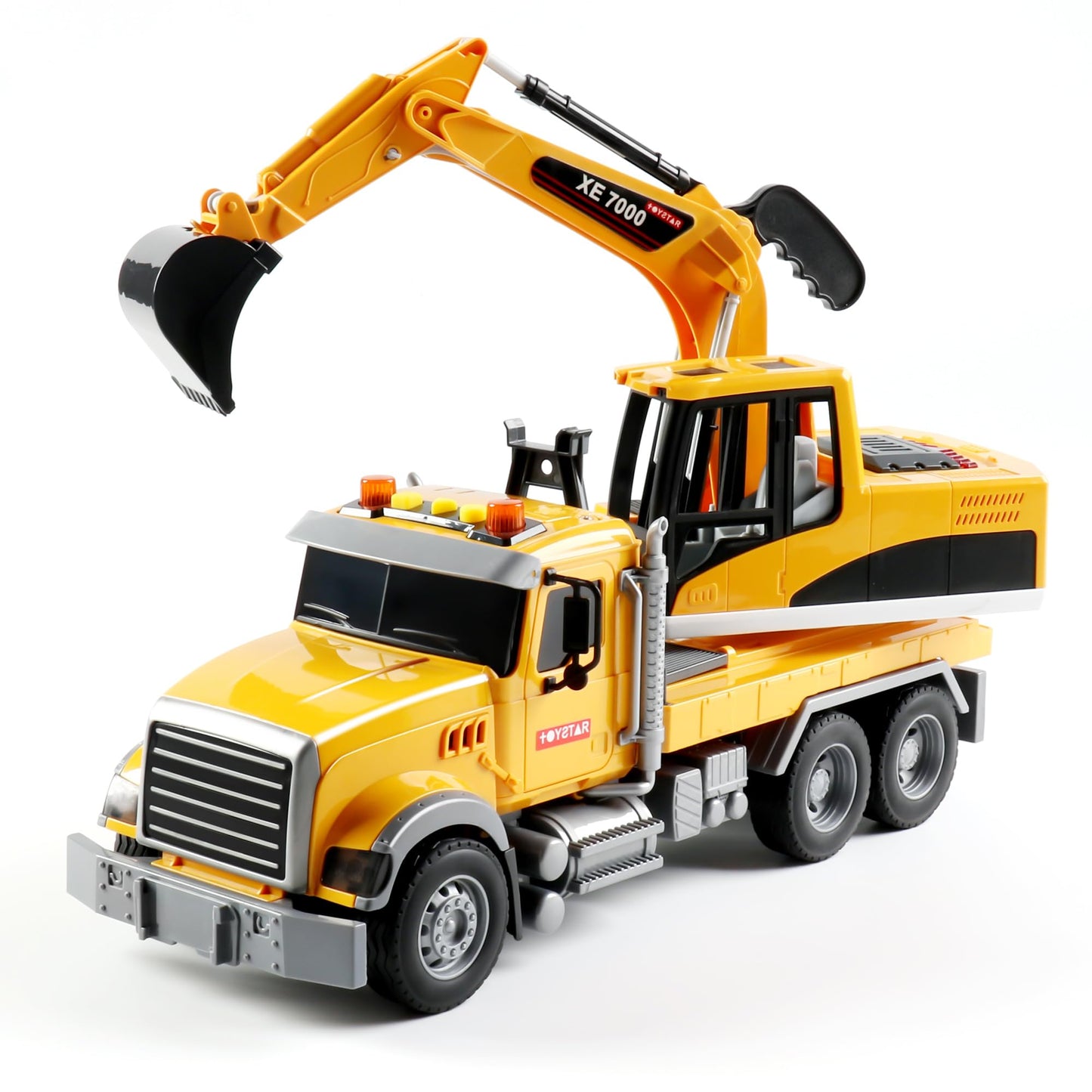 Dwi Dowellin Large Excavator Truck Toy for 3 4 5 6 Year Old Boys,Truck Toy with Sound and Light