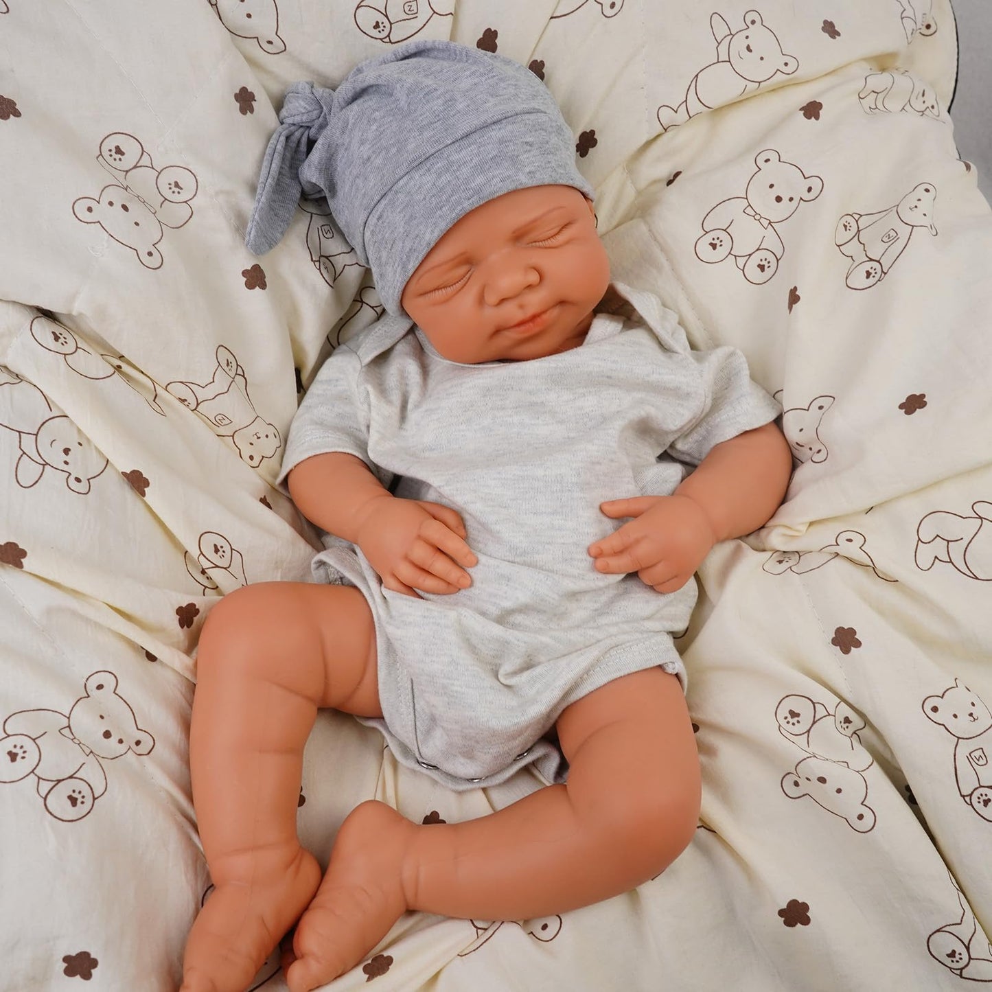 KUICEO Full Silicone Reborn Baby Dolls-20 Inch Realistic Newborn Anatomically Correct Boy with Realistic Blood Vessels and Skin,Silicone Full Body Lifelike Baby,Great Gift for Children,with Gift Box