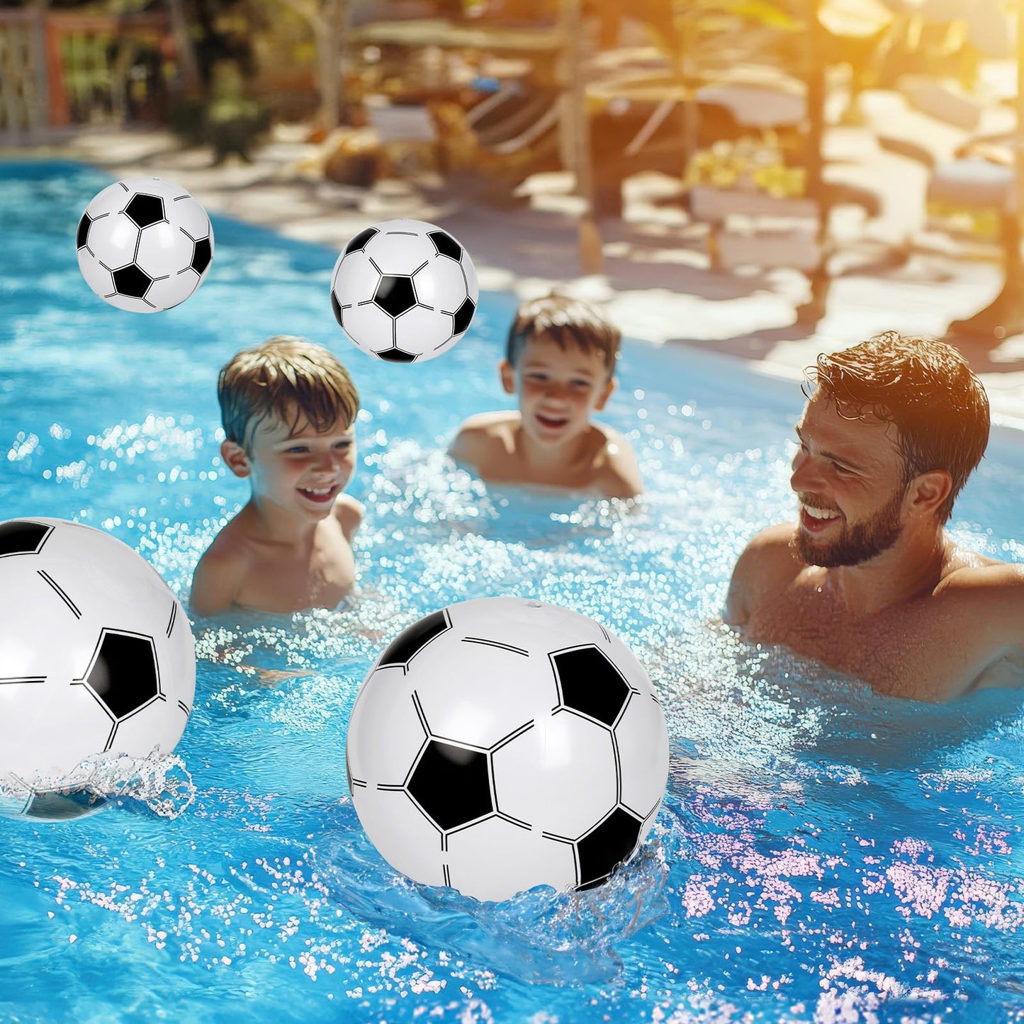 Mototo 40 Pack Soccer Inflatable Beach Balls Bulk, 16 Inch Blow up Soccer Beachballs Inflatable Balls for Indoor Outdoor Summer Beach Pool Super Bowl Themed Sport Game Decoration Birthday Party Favor