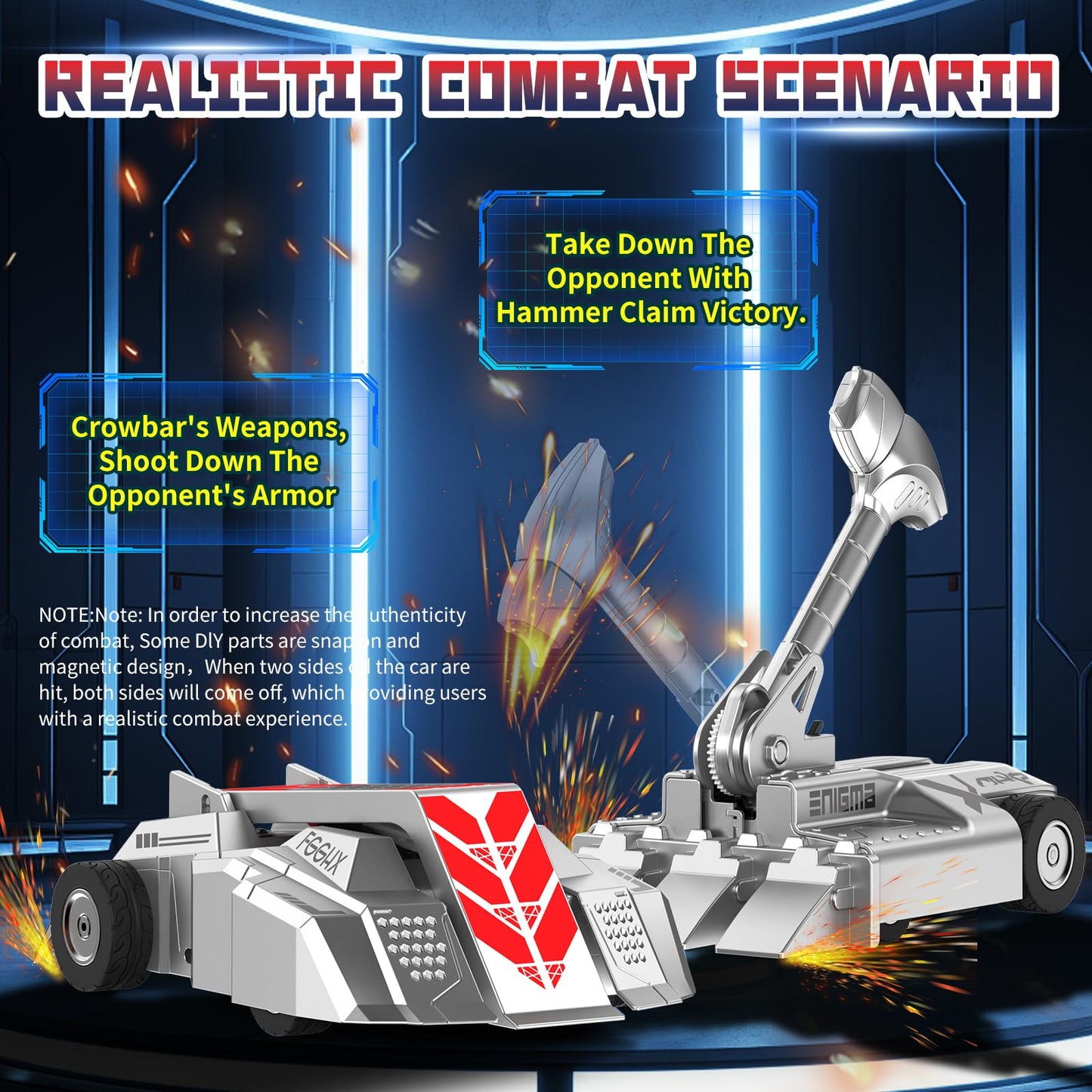 Cetuai Remote Control Battle Robots, 2-Player RC Fighting Toys for Kids Wireless Fighting Robots STEM Toys 2.4 GHz Wireless Game Set Birthday Gifts for Boys and Girls Age 3+ (Grey)