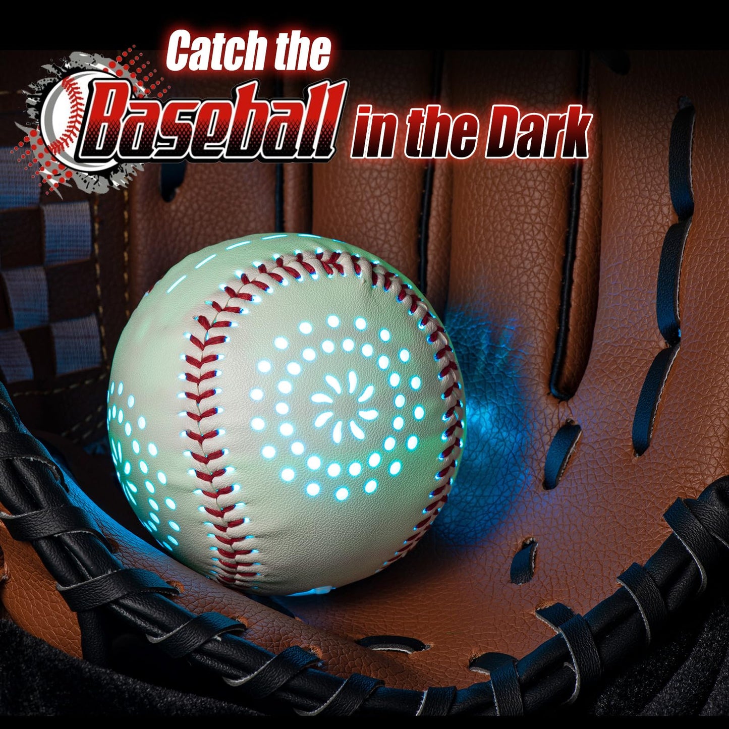 ZACEAC LED Rechargeable Baseball with 9 Lighting Modes Glow in The Dark Baseballs, Baseball Gifts for Boys 6 7 8 9 10 11 12 Years Old Sport Games for Kids Indoor Outdoor Toys for Kids