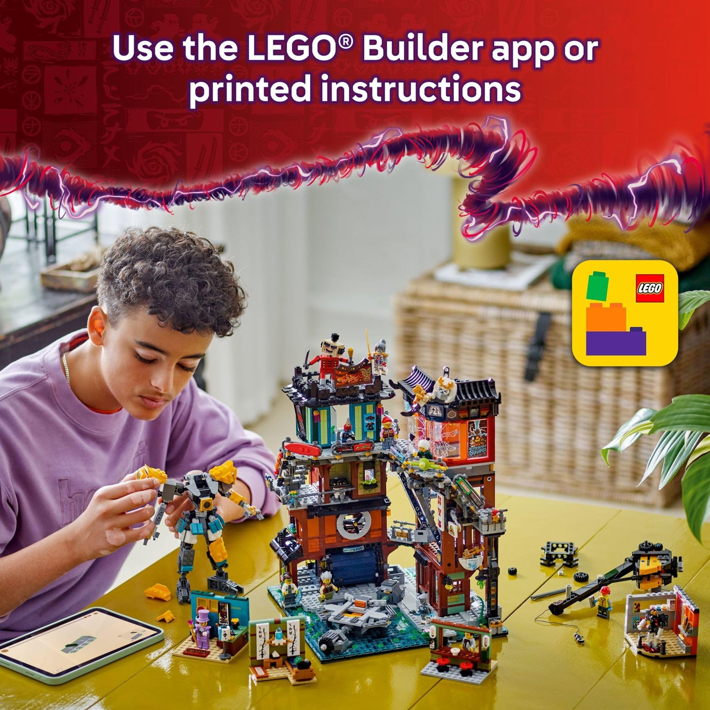 LEGO NINJAGO City Workshops Building Toy - Ninja Set for Boys & Girls, Ages 14+ - Gift for Teens - Includes 10 Minifigures and a Mech - for Play and Display - 71837