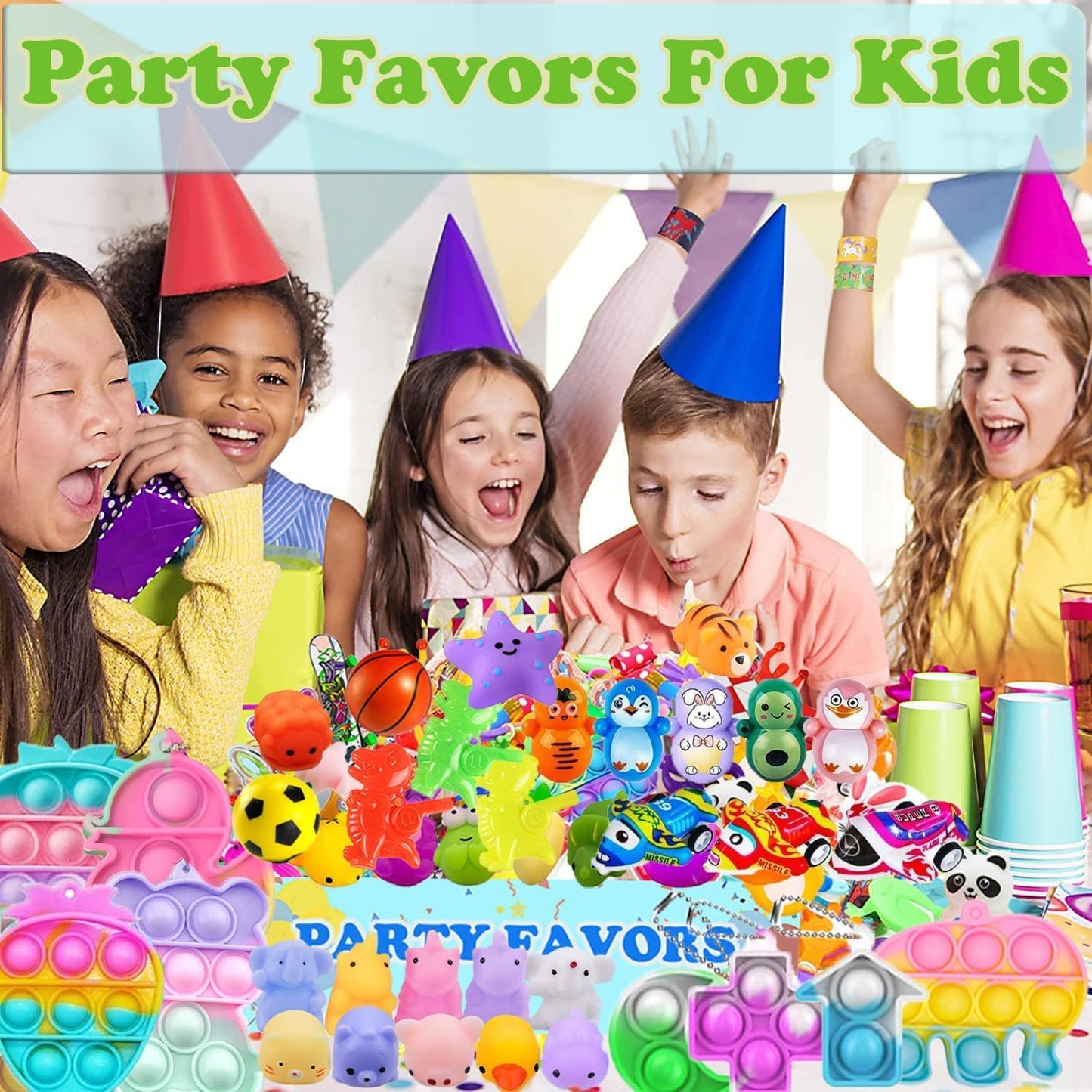 Dilycery 128 Pcs Party Favors Toys for Kids, Treasure Box Toys for Classroom Carnival Prizes Rewards Bulk, Easter Egg Fillers, Goodie Bag Stuffers for Kids Party, Pinata Fillers Birthday Gifts
