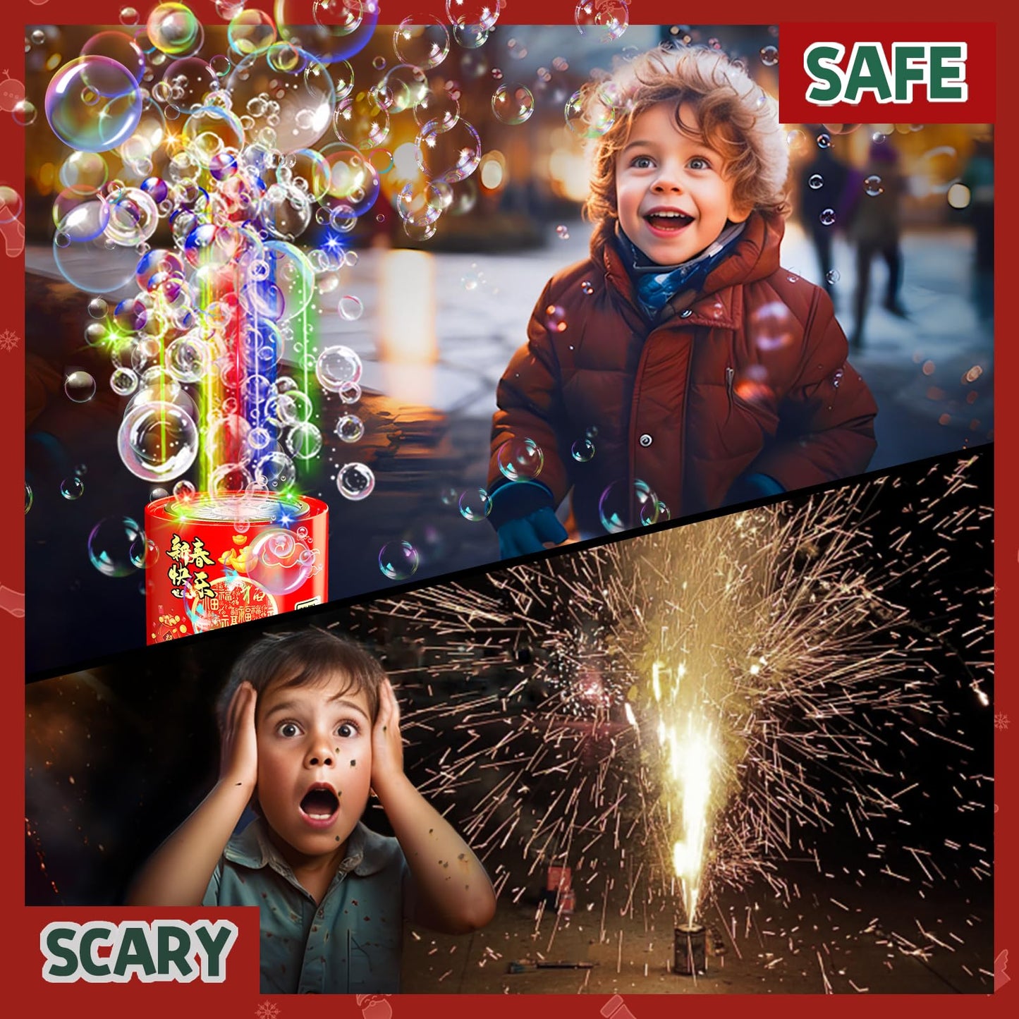 Bubble Machine (2PCS, 20 Holes) with LED Lights, Automatic Bubble Blower Toys, Portable Bubbles Maker for Wedding Christmas Chinese New Years Party Decorations, Kids Birthday Gifts, Balloons Banner