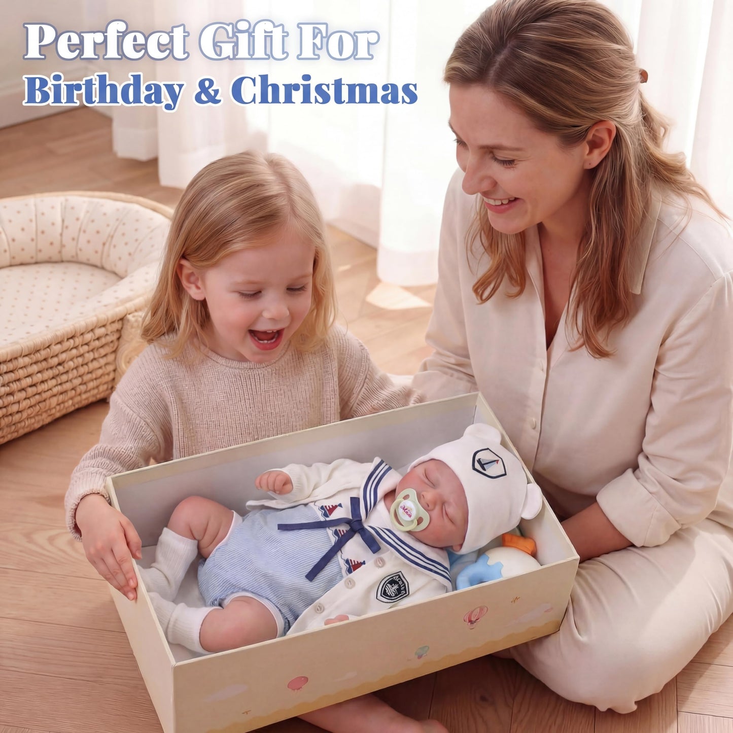 JIZHI Reborn Baby Dolls Boy - 20 Inch Cute Soft Realistic Newborn Baby Doll with Poseable Body, Real Life Baby Dolls with Accessories for 3+ Year Old Gifts, Pretend Play