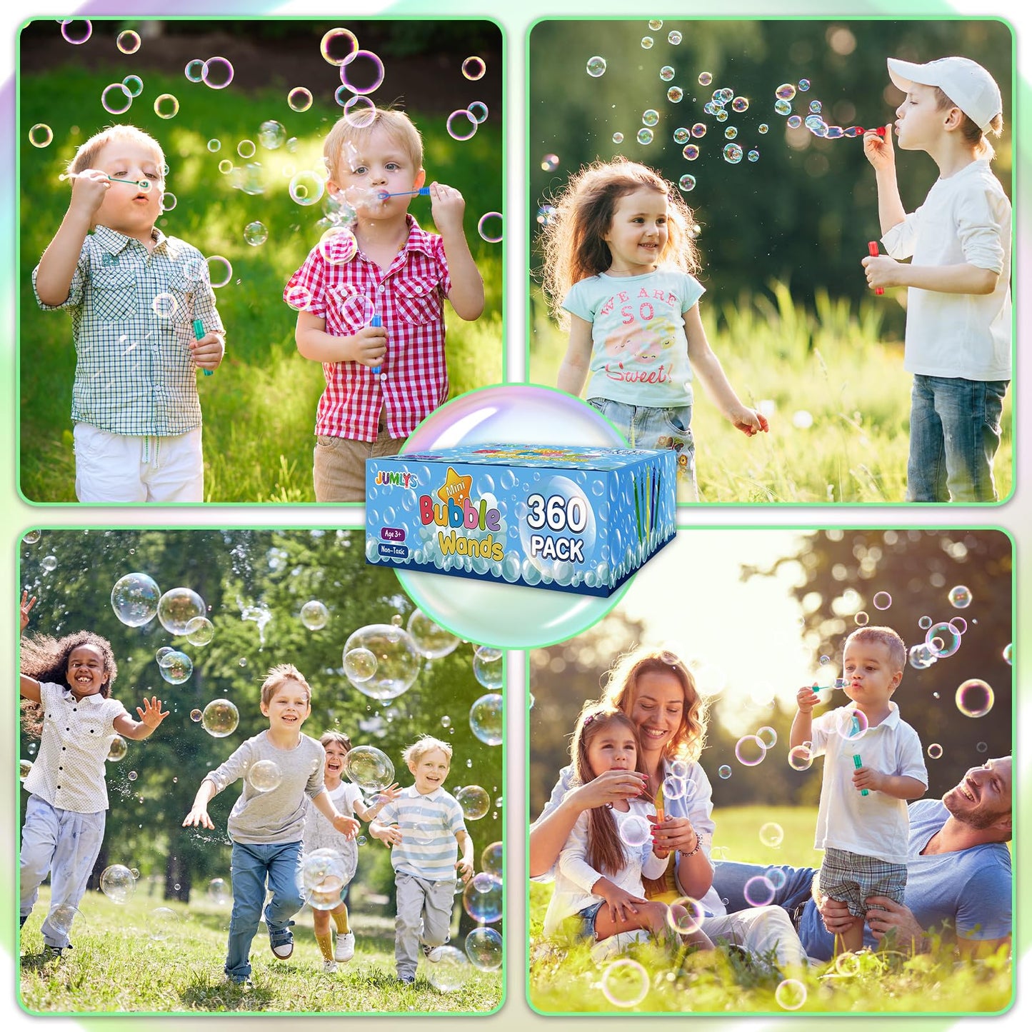 240 Pcs Mini Bubble Wands in 10 Colors, Bulk Party Favors for Kids, Themed Birthday, Christmas, New Year, Valentine, Carnival, School Classroom Prizes for Boys & Girls, Ideal Goodies Bags Stuffers