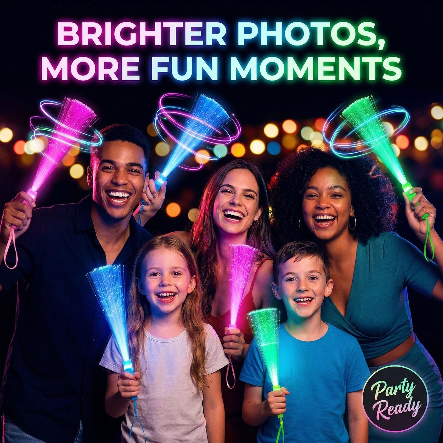LovesTown 12PCS Glow Sticks Party Supplies, 3 Modes Colorful Flashing LED Light Up Sticks Glow in the Dark Toys Fiber Optic Wand for Kids Party Favors Wedding Birthday