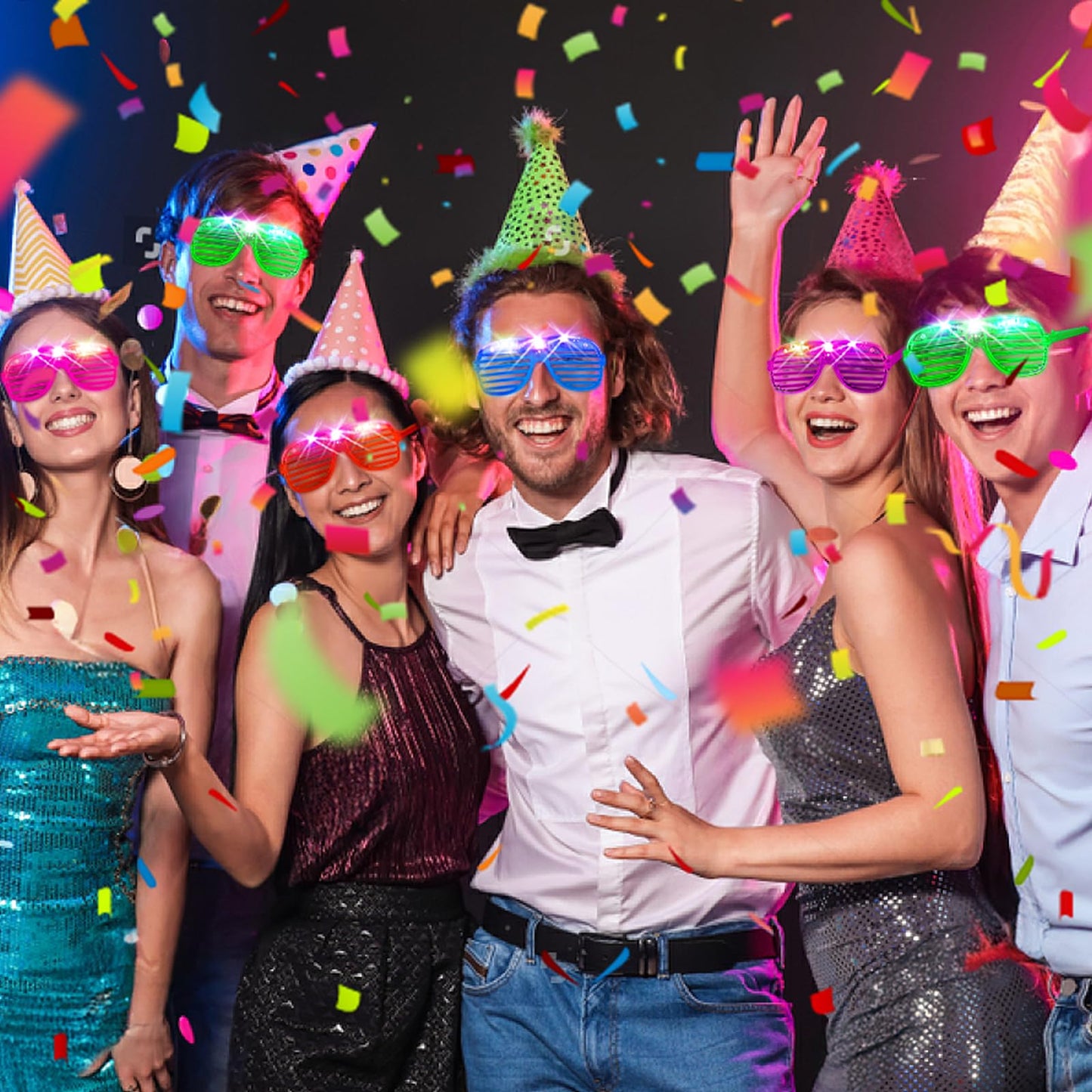 HONLYNE 180 PCS Light Up Glasses, Glow In The Dark Party Supplies, LED Glasses, Neon Flashing Glasses Bulk for Kids and Adults, Glow Glasses for Glow Party, Wedding, Birthday, Halloween, Rave Carnival