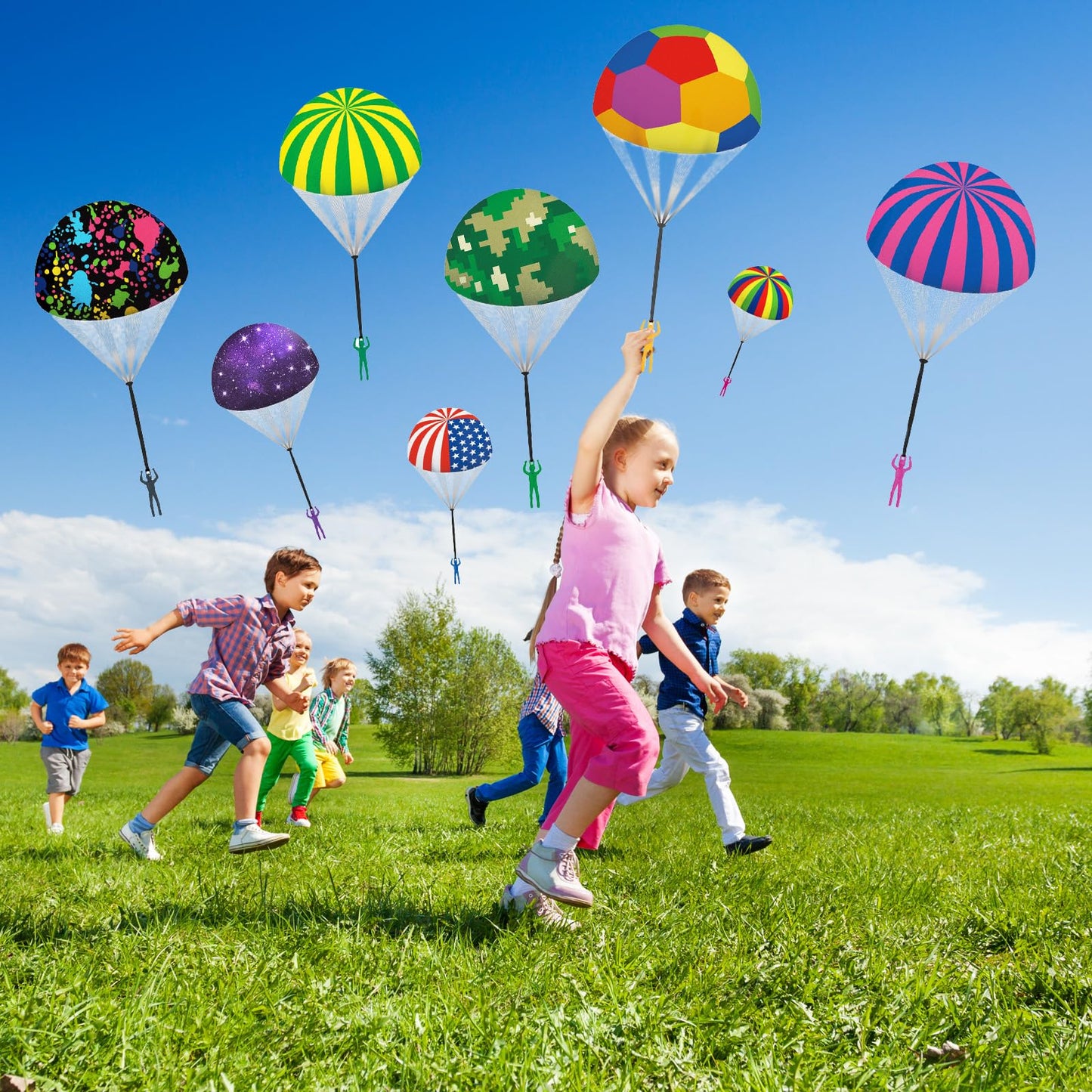 utosday Parachute Toy Easter Eggs Outdoor Flying Parachute for Kid, Throwing Children's Flying Toys with Small Figures, Easter Basket Stuffers Top Indoor Hand Throw Soliders for 3-12 Year Old (10PCS)