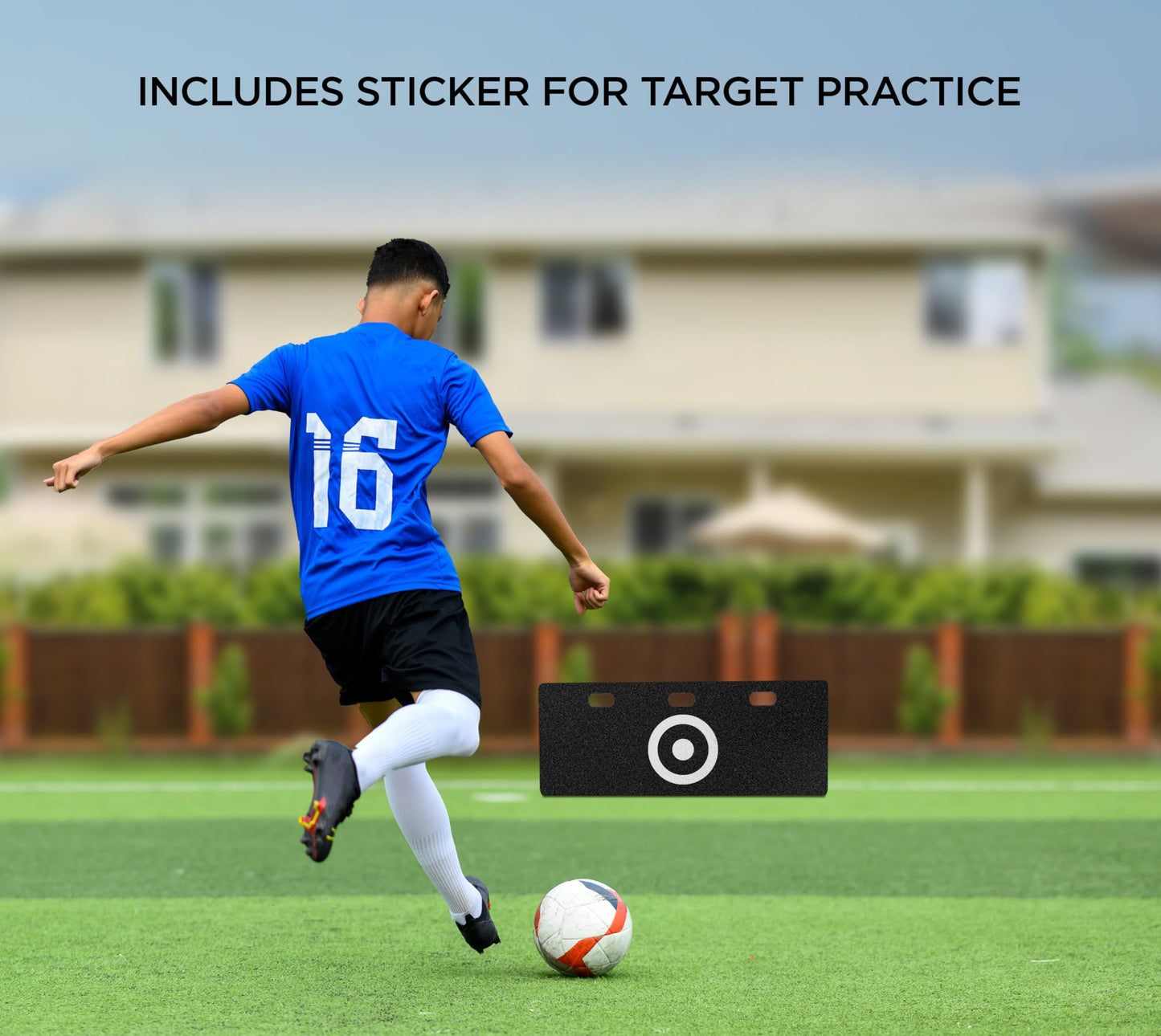 ZivPlay Soccer Rebounder Board Soccer Training Equipment Portable Wall Trainer for Kick Back Practice with 2 Ball Rebound Angles Includes Sand Bag 32 x 12 Inch