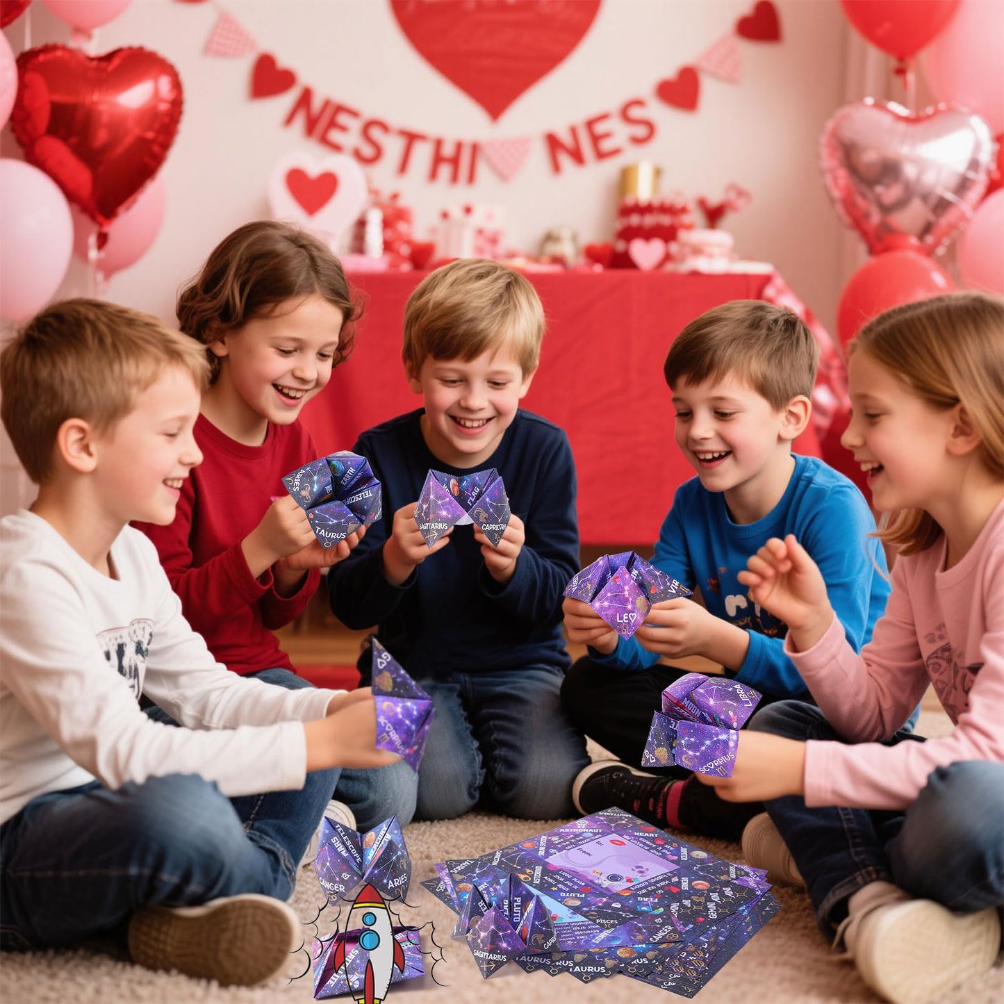 Blosssound 36 Pcs Cootie Catcher Space Party Favors Outer Space Crafts Cosmic Paper Origami Cards Fortune Telling Game for Kids Students Classroom Easter Gifts Galaxy Birthday Goodie Bags Stuffers