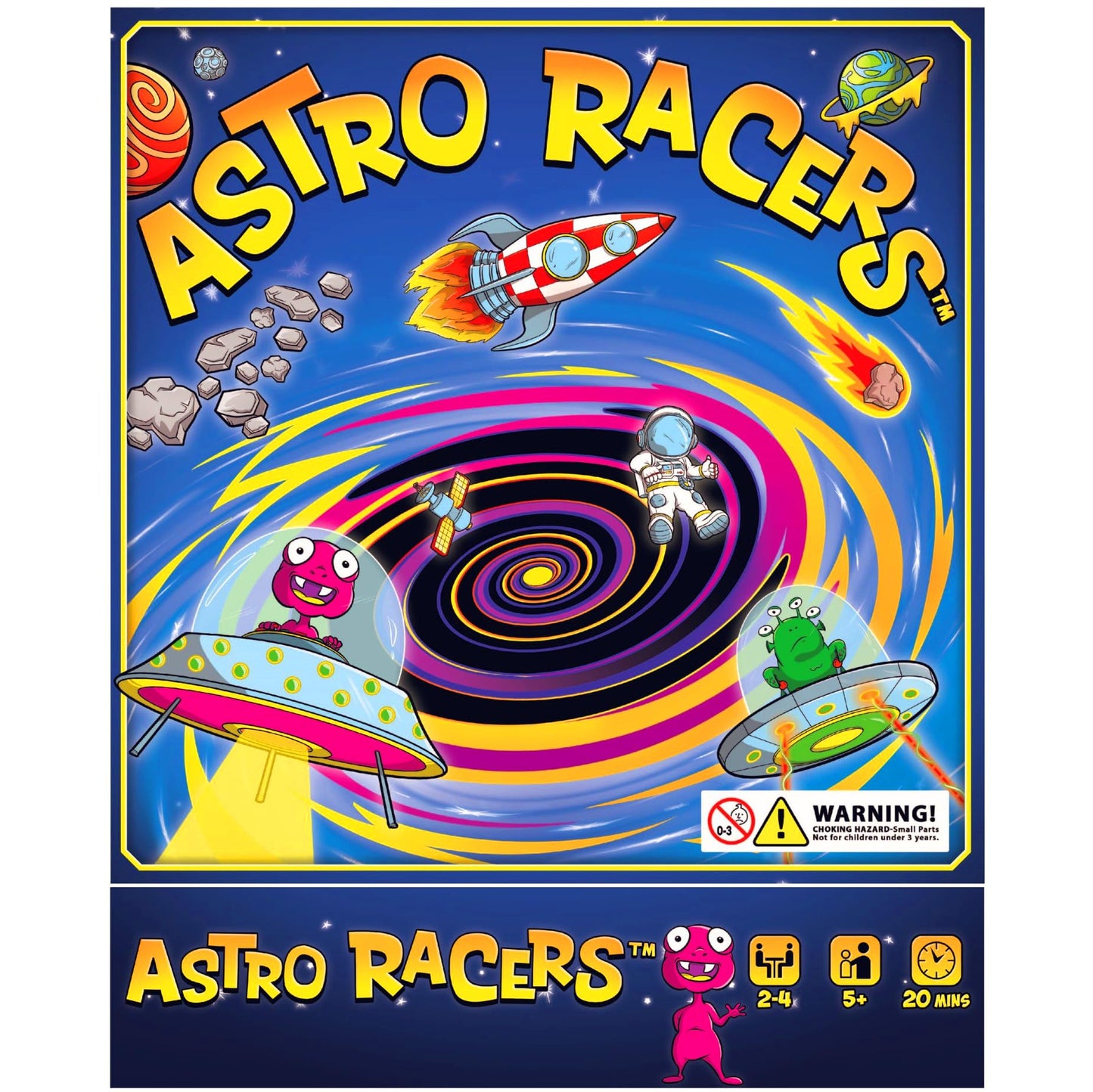 Astro Racers Board Game, Fun for Kids and Adults, 2-4 Players, Ages 5+, Solar System Racing Theme, Family-Friendly Strategy Game. Educational & Skill-Building.