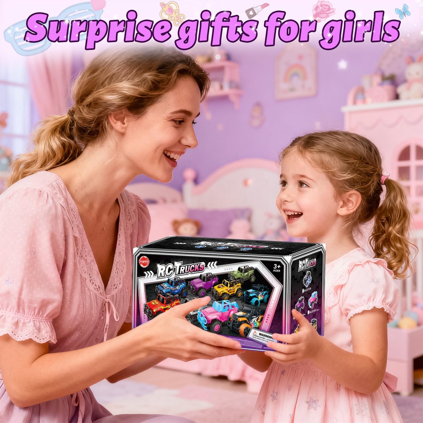 Ynybusi Remote Control Car RC Racing Cars, 1:20 Scale Remote Control Monster Truck, 2.4Ghz LED Light Off-Road Rc Cars,Toy Cars for Kids Boys Girls 6 7 8 9 10 Years Old (Purple)