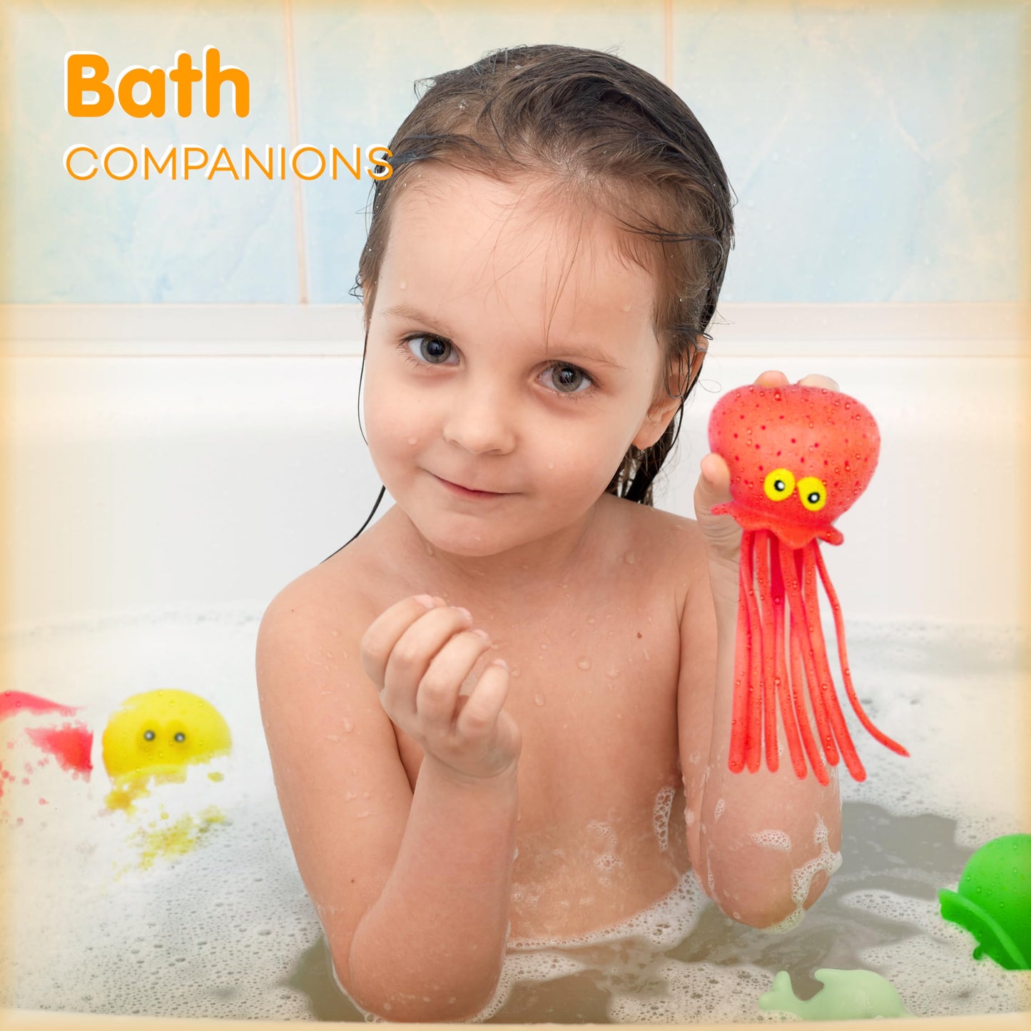 Octopus Water Balls - Pack of 6 Pool Toys for Kids Sensory Absorbent Water Splash Balls Bomb, Toddler Bath Toy, Swimming Pool Floating Swim Toys Outdoor Activity Game Easter Basket Stuffer