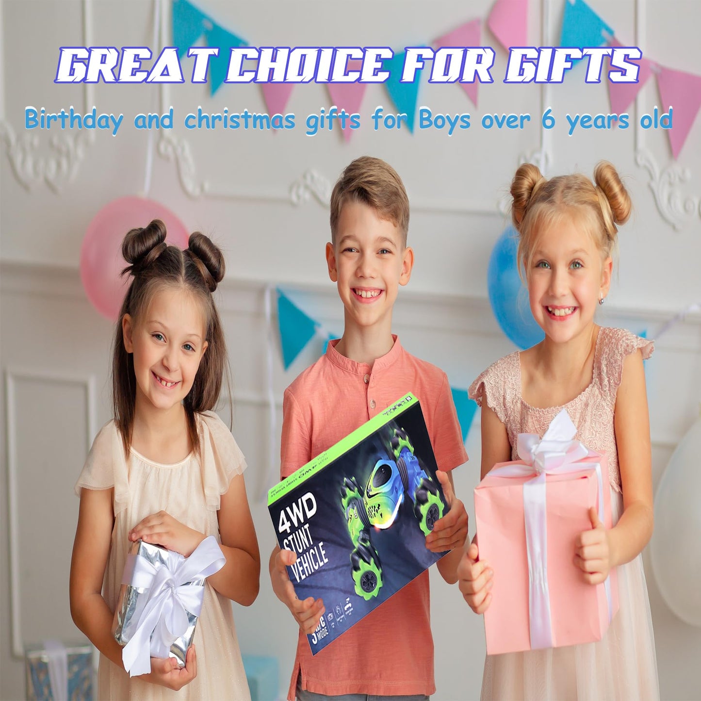 XUERENTECH Gesture RC Car for Boys Girls 6-12 Year 4WD Remote Control Car 360° Rotate Off-Road Drift Hand Controlled Twist Cars with Light Music for Kids Toy Birthday Xmas Gift