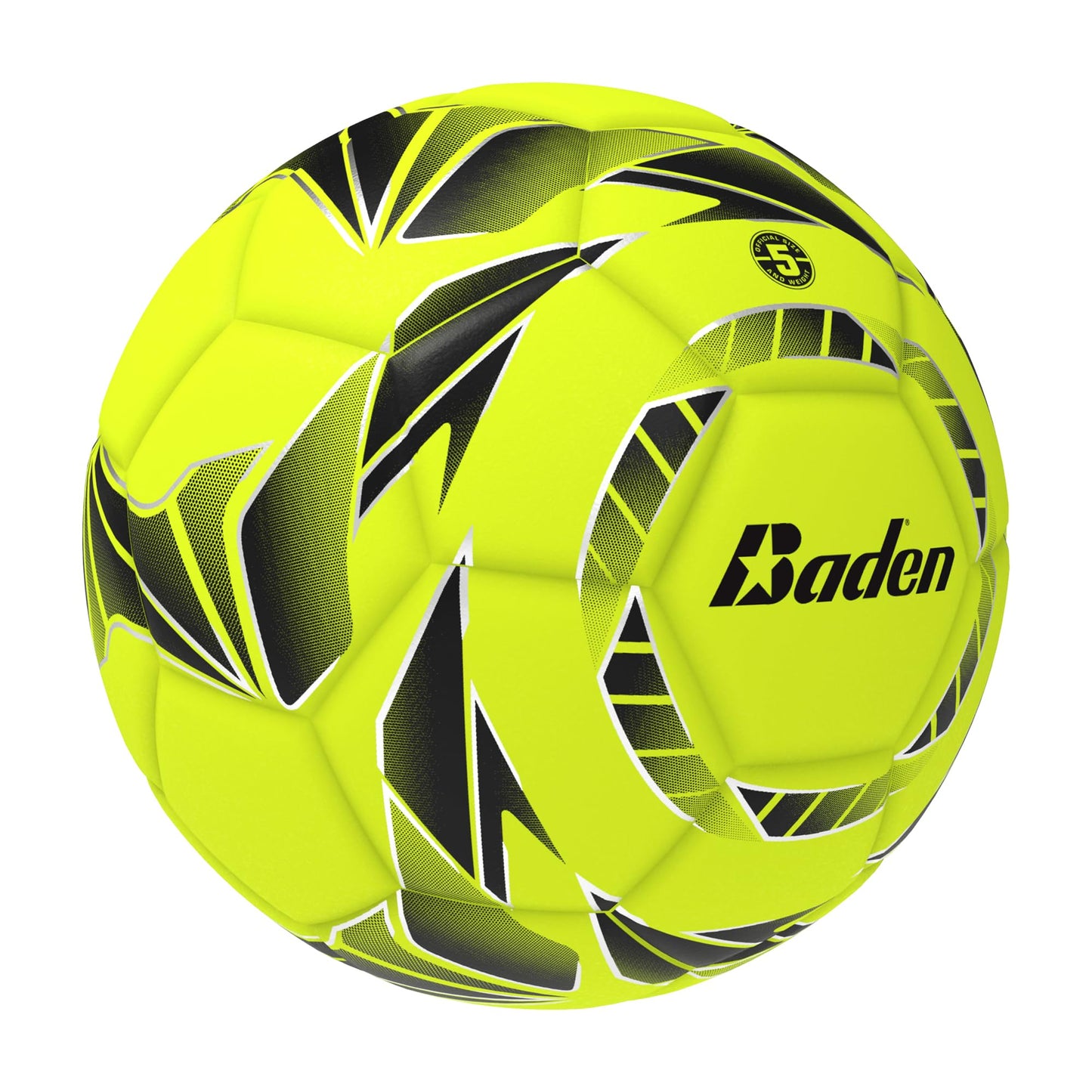 Baden Z-Series Soccer Ball | High-Performance, Durable Design for All-Season Play | Ideal for Training and Competitive Matches | Neon Yellow/White, Size 5