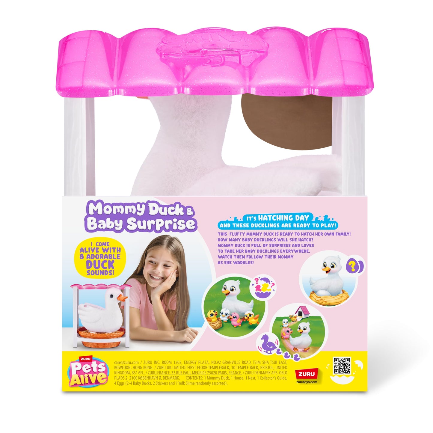 Pets Alive Mommy Duck & Baby Surprise by ZURU Nurturing Play Surprise Hatching Interactive Girls' Toy.