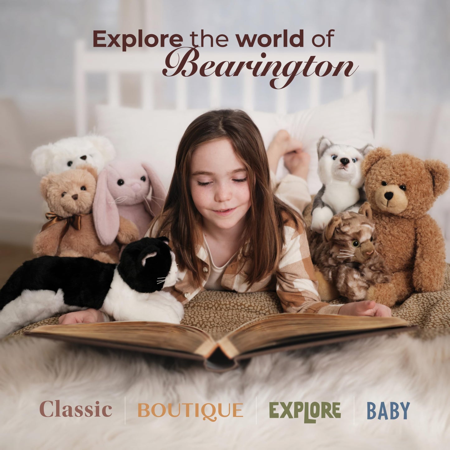 Bearington Blaze Plush Horse Stuffed Animal - 13.5" Realistic Stuffed Horses Plush Toys with Soft Brown Fur and White Hooves - Lifelike Cuddly Horse Plushies Gift for Kids, Toddlers and Animal Lovers
