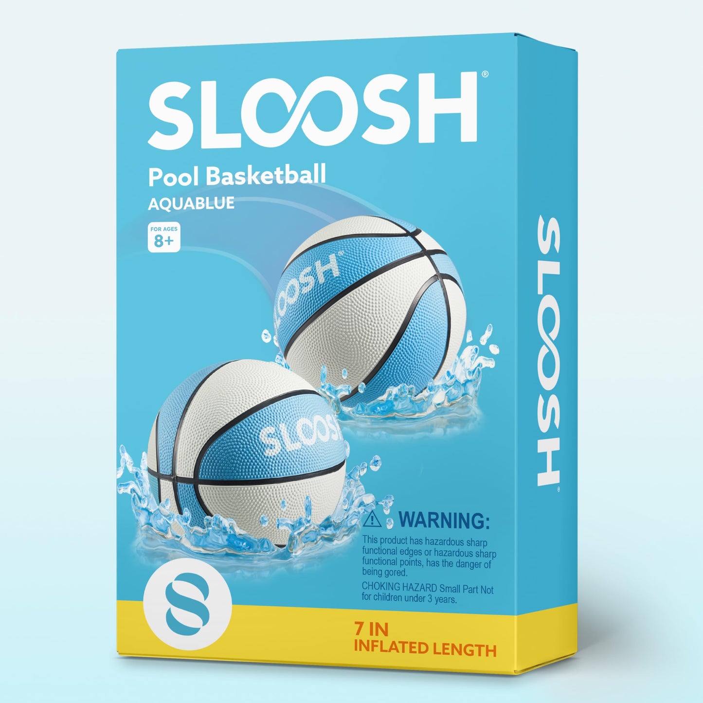 Sloosh 2 Packs 7" Pool Basketballs, Great for Floating Water Basketball Hoops, Swimming Water Toy for Kids and Adults, Pool Games Pool Party (Aquablue)