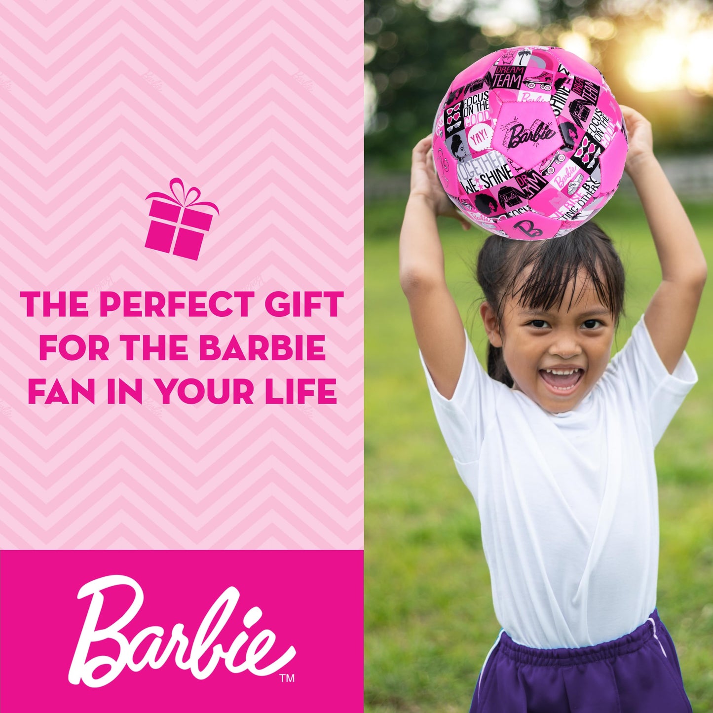 Capelli Sport Barbie Soccer Ball Size 3 – Pink Dream Team Kids Futbol, Officially Licensed Mattel Training Ball for Boys & Girls, Youth Indoor/Outdoor Play