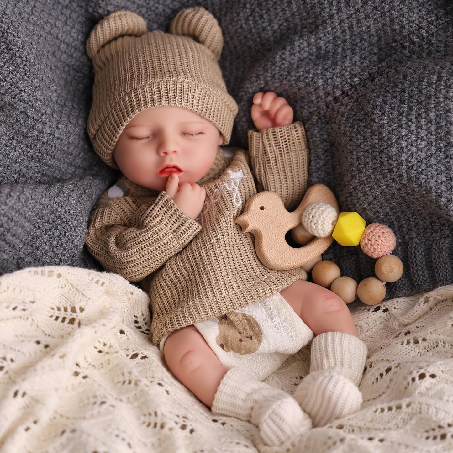 BABESIDE Reborn Baby Dolls Full Body Silicone, 12 Inch Lifelike Weighted Silicone Baby Doll Girl Realistic Newborn Real Life Baby Dolls Girl with Accessories for Kids 3+ & Collectors.