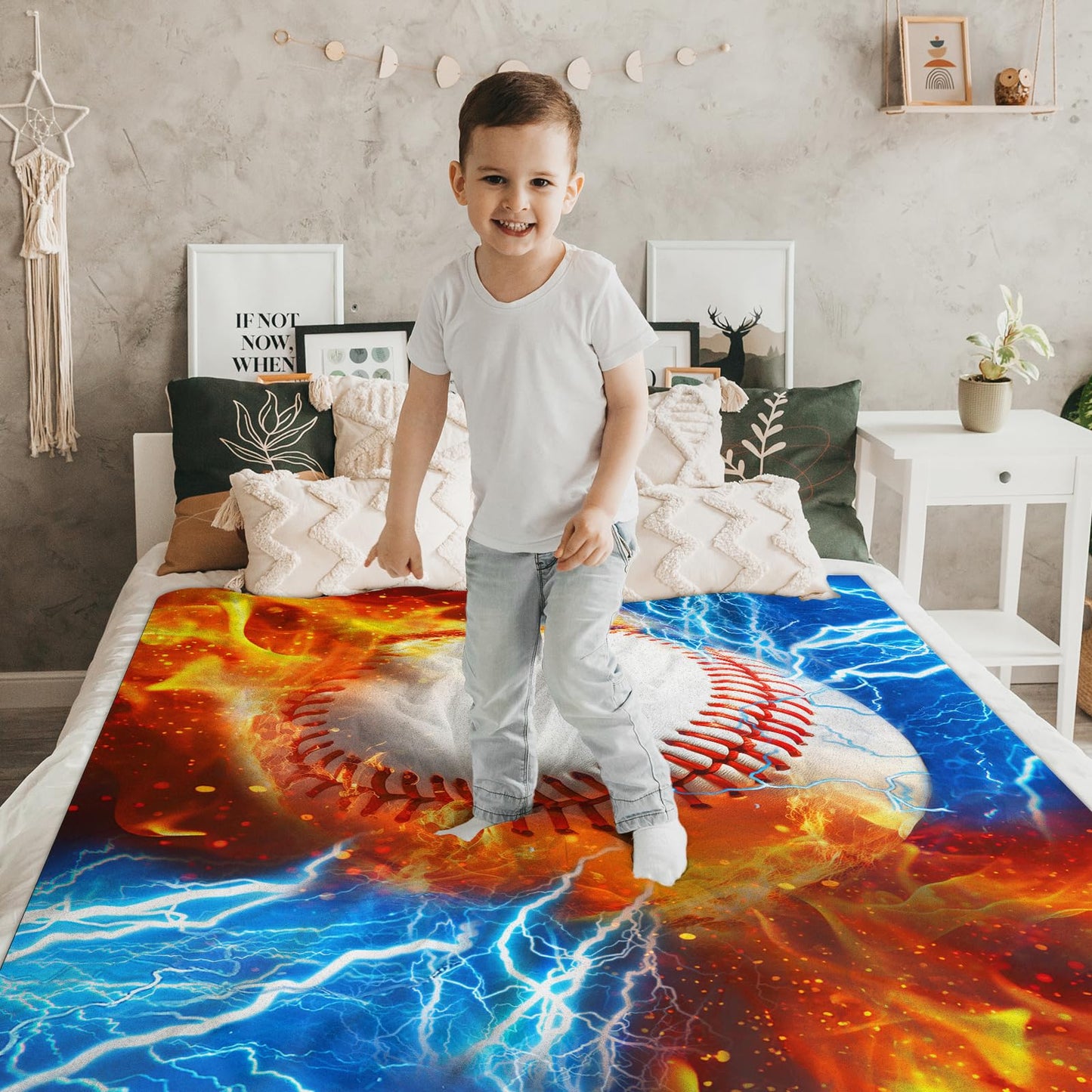 Baseball Blanket for Boys Baseball Blankets for Toddlers Kids Adults Team, 40”X50” Lightweight Soft Sport Throw for Sofa Couch Bed Office for Son Birthday