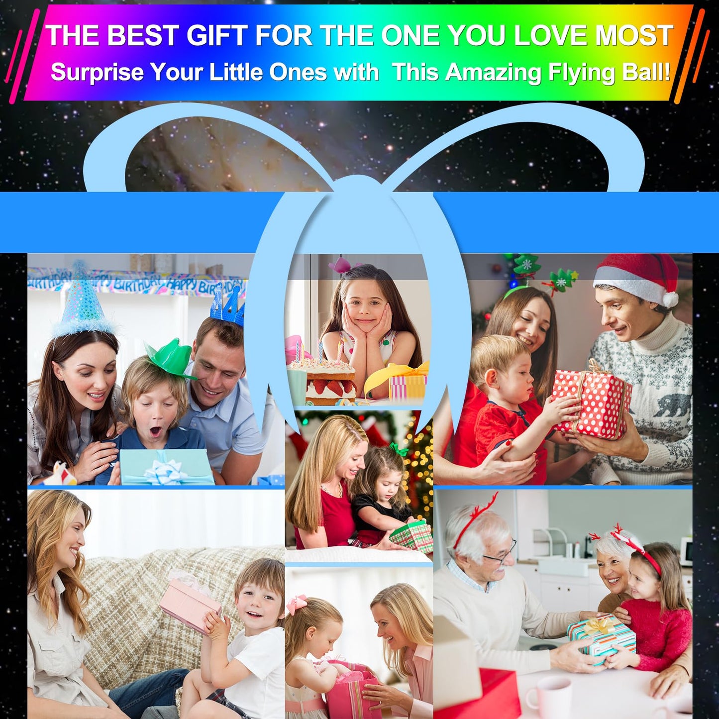 Vantexi Flying Orb Ball Toy,2026 Upgraded Parachute LED,Magic Hand Controlled Flying Gravity Ball,Cosmic Globe Boomerang,Cool Christmas Birthday Gift for 6 7 8 9 10+ Year Old Boys Girls-Blue & Red
