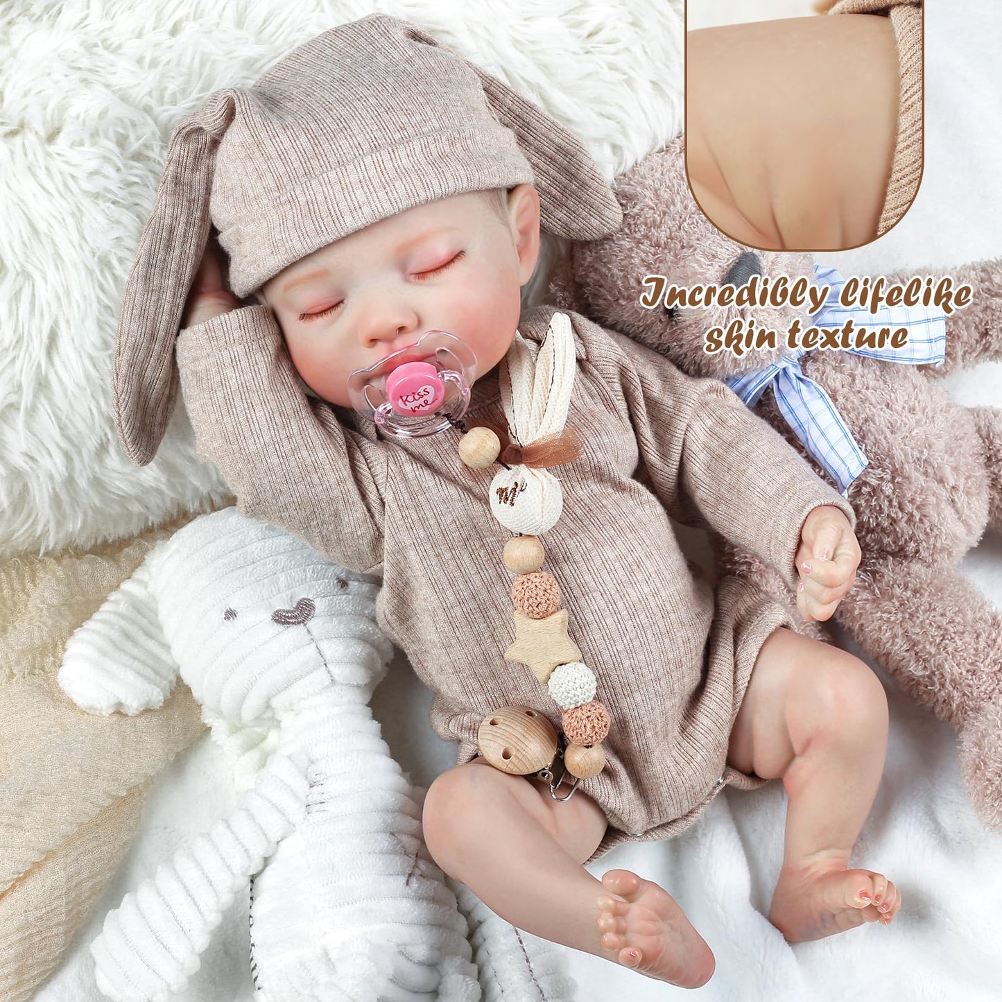 KidCuddz Reborn Baby Dolls - 18 Inch Dolls Vinyl Full Body with Realistic Vein Details, Real Life Baby Doll,Includes Accessories for 3+ Year Old Girls Gifts