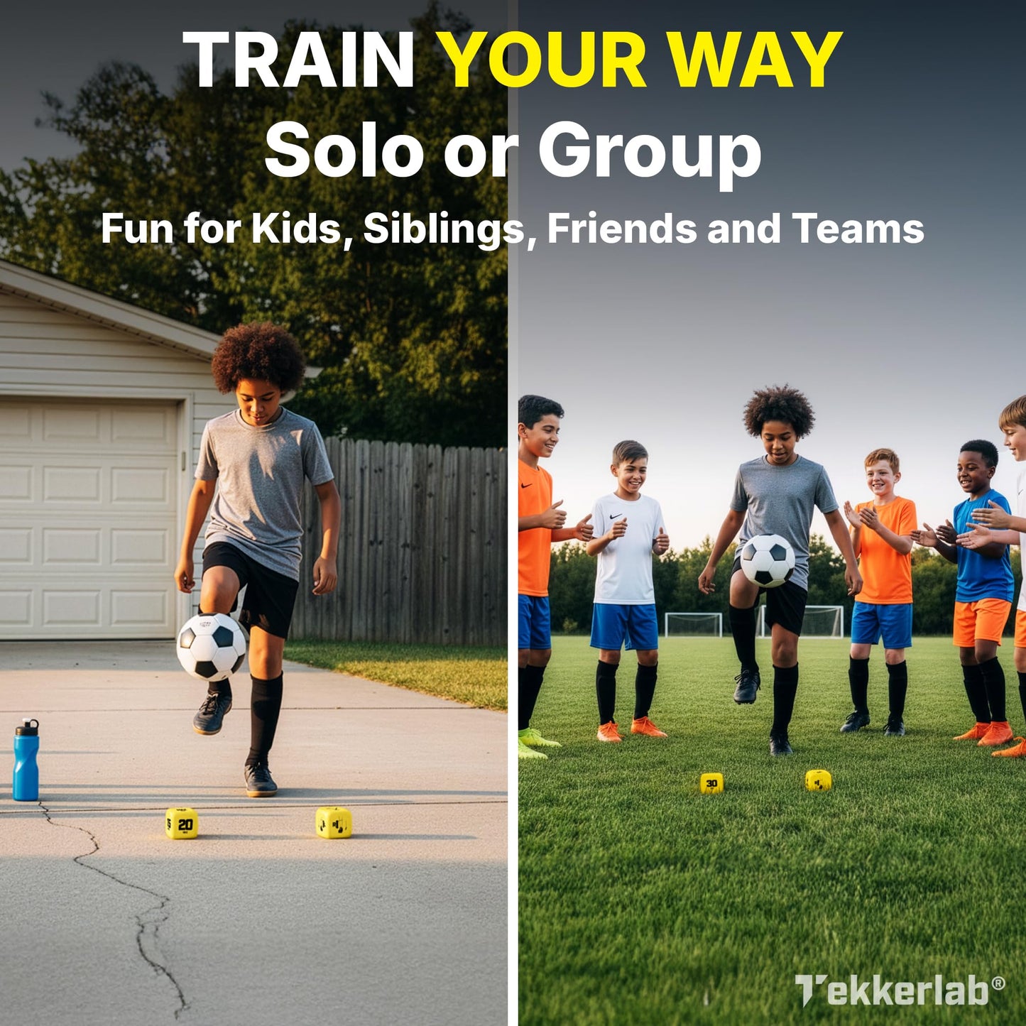 Tekkerlab Soccer Kick Up Dice - Soccer Gifts for Boys 8-12 & Girls - Fun Game for All Skill Levels - Boosts Touch, Agility & Coordination - Training Equipment & Accessories