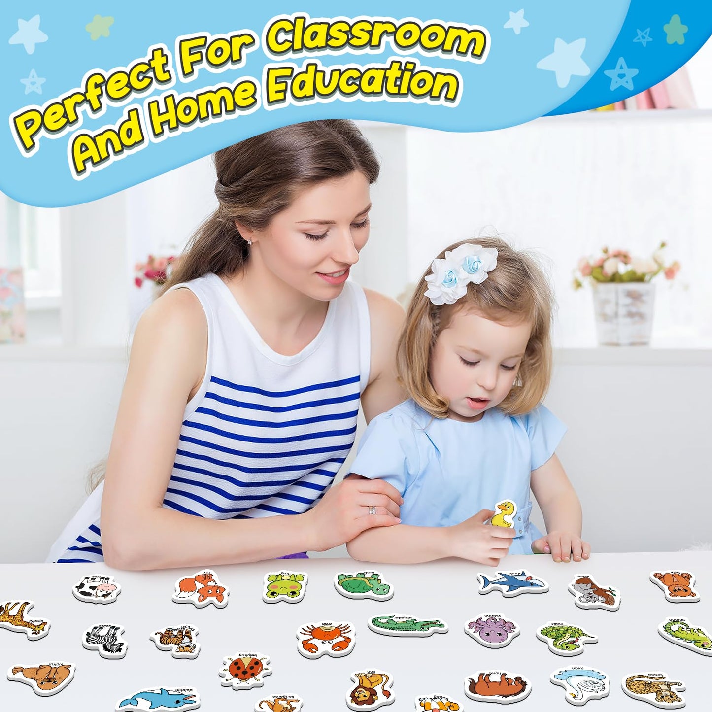 Broytain 40 Animal Fridge Magnets for Toddlers,Animal Foam Refrigerator Magnets Toys for Kids Whiteboard,Learning Games,Educational Toys,Preschool Kindergarten Learning Activities Homeschool