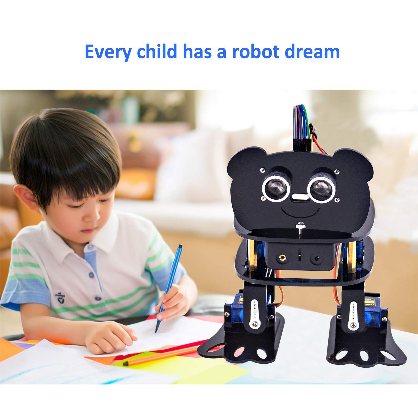 LAFVIN DIY 4-DOF Panda Robot Kit Programmable Dancing Robot Kit Support Android APP Control Compatible with Arduino IDE